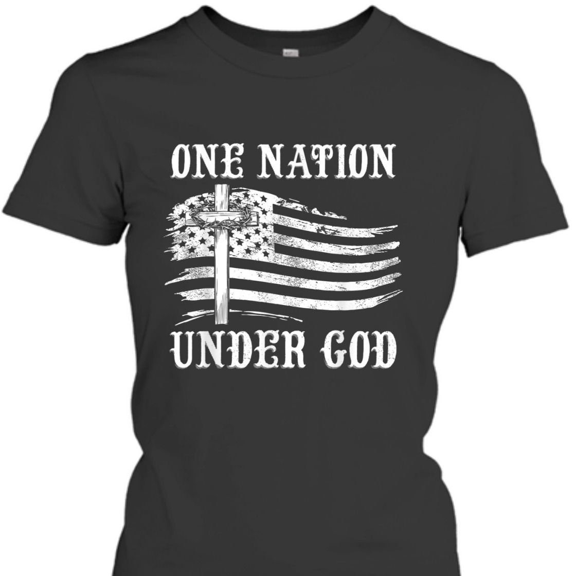 One Nation Under God With US American Flag Independence Day T-Shirt One Nation Under God With US American Flag Independence Day T-Shirt