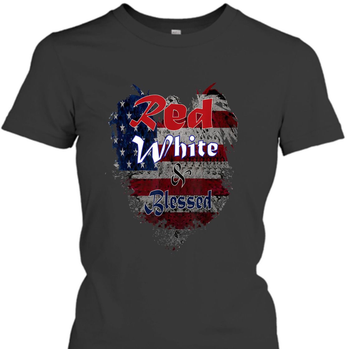 Red, White And Blessed With US Flag 4th Of July Independence Day T-Shirt Red, White And Blessed With US Flag 4th Of July Independence Day T-Shirt