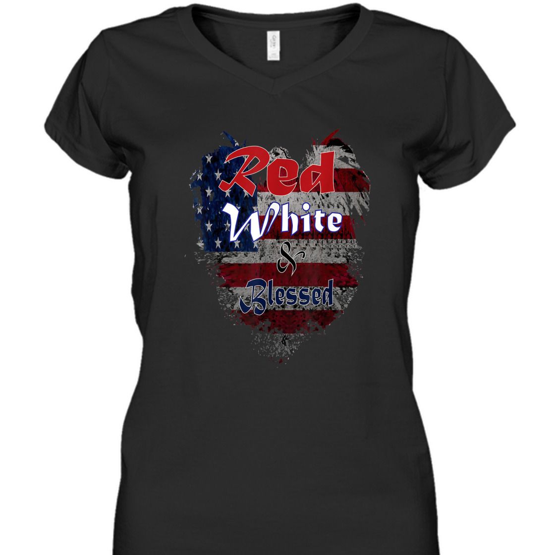 Red, White And Blessed With US Flag 4th Of July Independence Day T-Shirt Red, White And Blessed With US Flag 4th Of July Independence Day T-Shirt