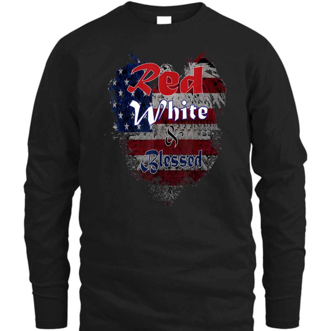 Red, White And Blessed With US Flag 4th Of July Independence Day T-Shirt Red, White And Blessed With US Flag 4th Of July Independence Day T-Shirt