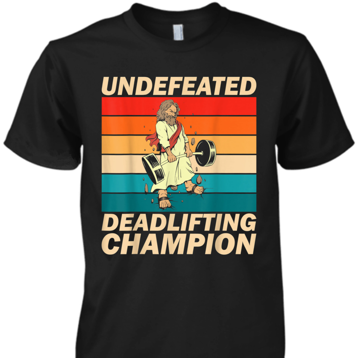 Funny Vintage Gym Christian T-Shirt Jesus The Ultimate Deadlifter