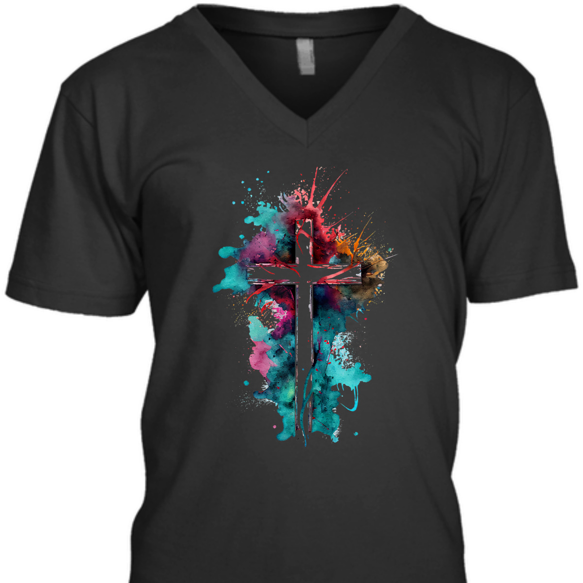 Christian Cross Watercolor Illustration Unique T-Shirt Christian Cross Watercolor Illustration Unique T-Shirt