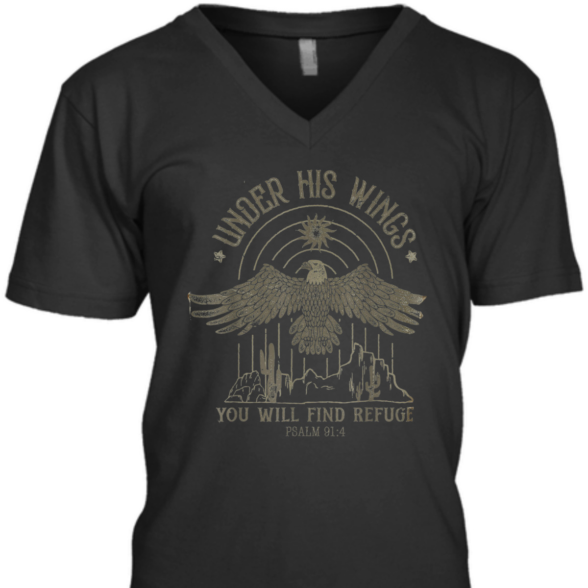 Bible Verse T-Shirt Eagle Psalm 91:4 Under His Wings You Will Find Refuge Bible Verse T-Shirt Eagle Psalm 91:4 Under His Wings You Will Find Refuge