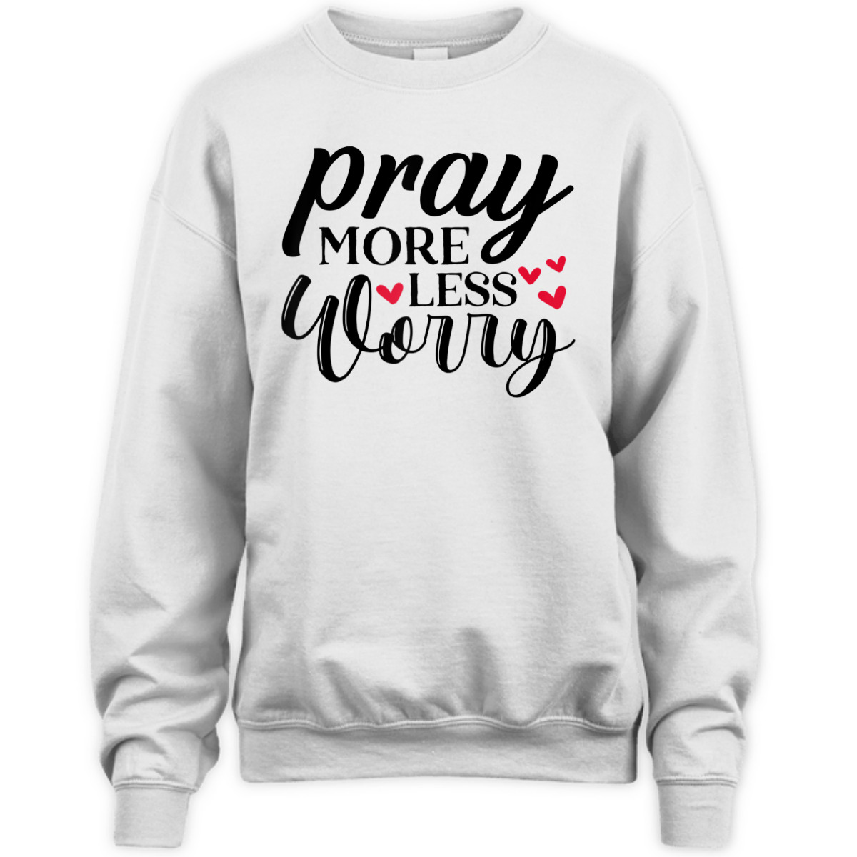 Cute Pray More Worry Less T-Shirt Inspirational Christian Faith Gift Cute Pray More Worry Less T-Shirt Inspirational Christian Faith Gift