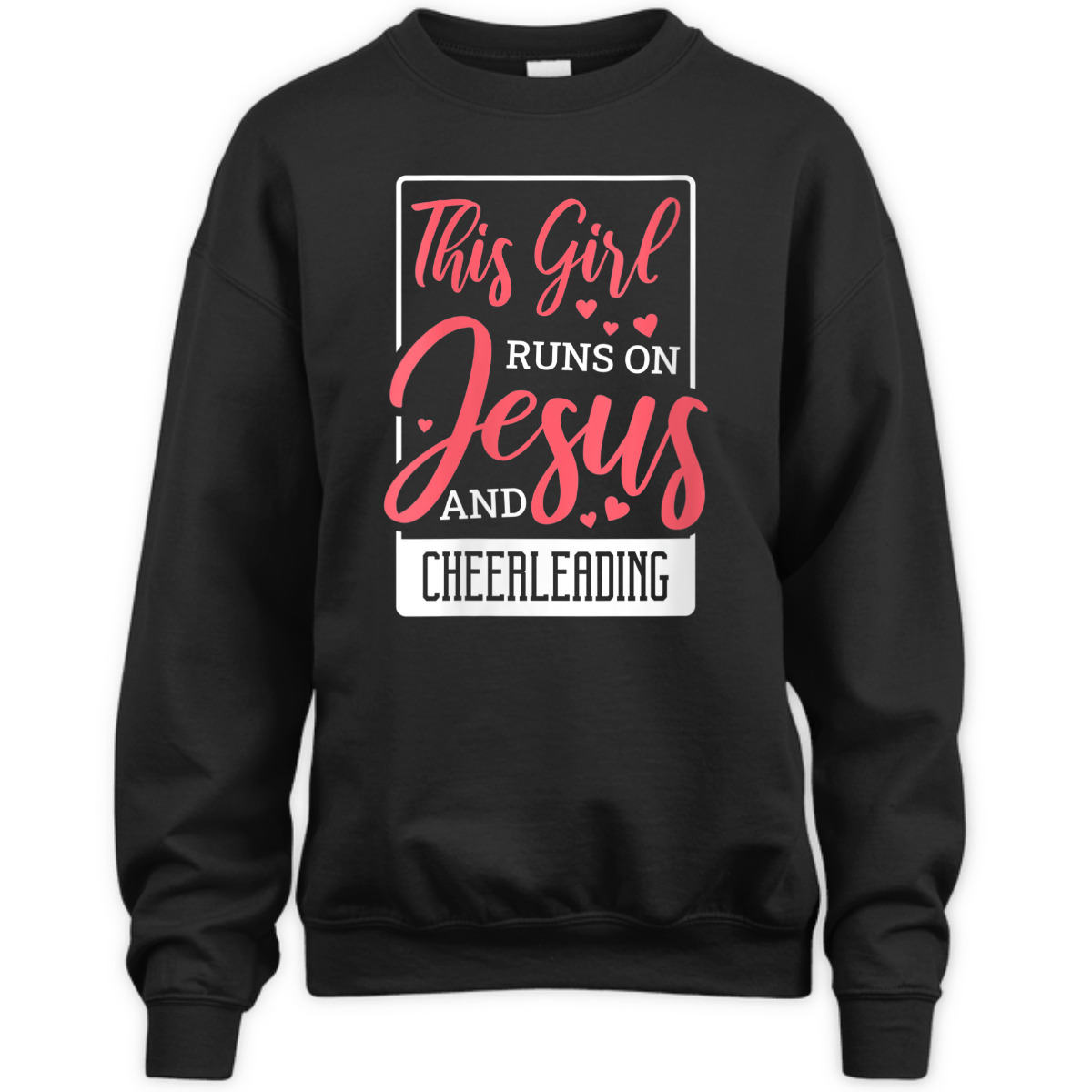 This Girl Runs On Jesus And Cheerleading Christian Cheerleader T-Shirt