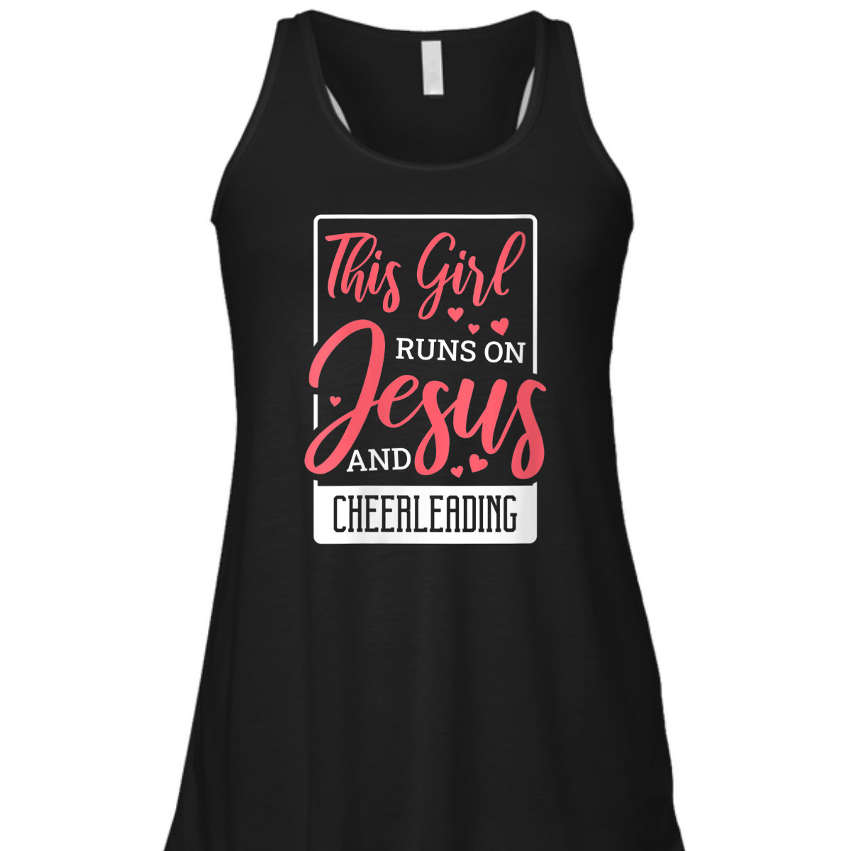 This Girl Runs On Jesus And Cheerleading Christian Cheerleader T-Shirt