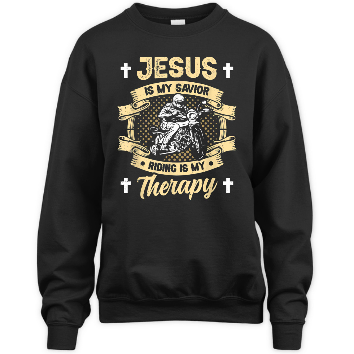 Jesus Is My Savior Riding Is My Therapy T-Shirt Motorcycle Biker Gift