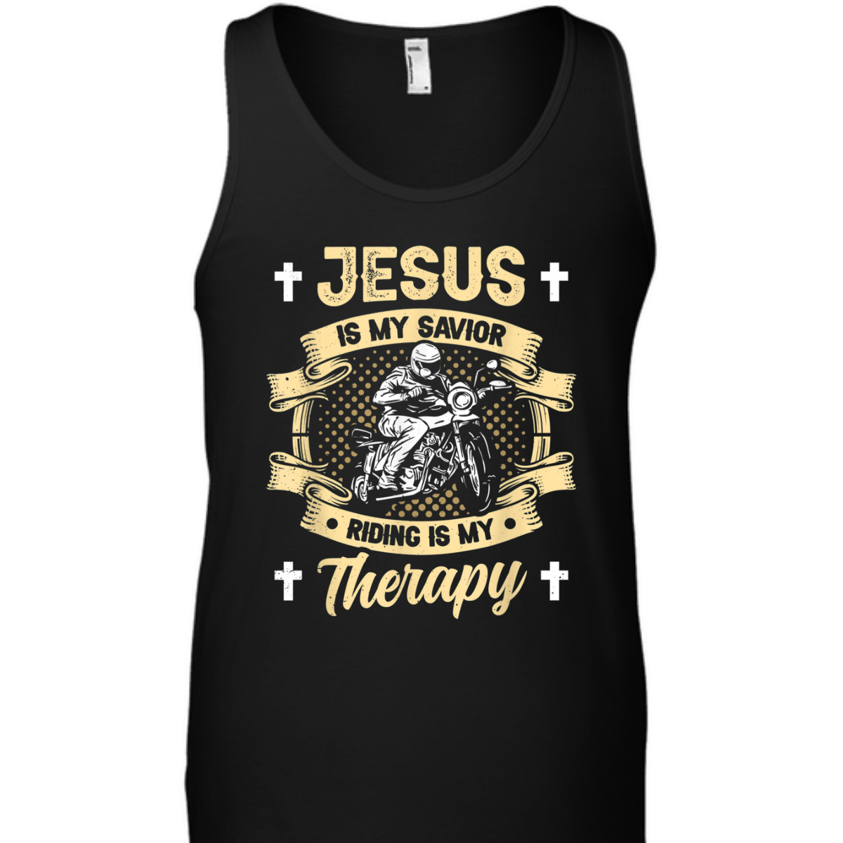 Jesus Is My Savior Riding Is My Therapy T-Shirt Motorcycle Biker Gift Jesus Is My Savior Riding Is My Therapy T-Shirt Motorcycle Biker Gift