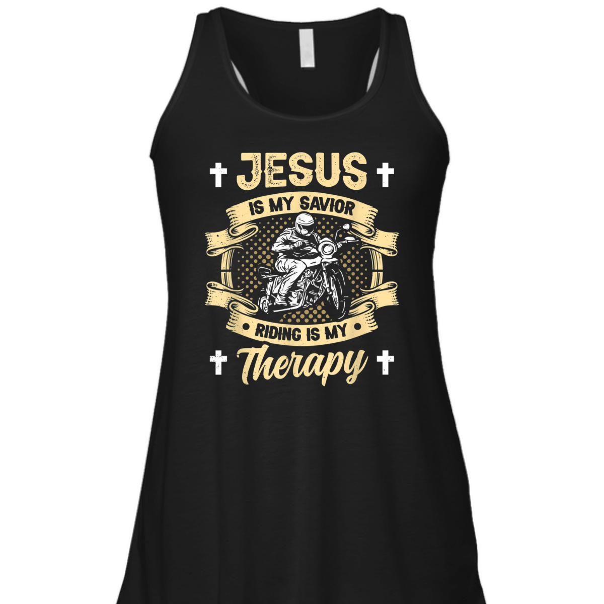Jesus Is My Savior Riding Is My Therapy T-Shirt Motorcycle Biker Gift Jesus Is My Savior Riding Is My Therapy T-Shirt Motorcycle Biker Gift