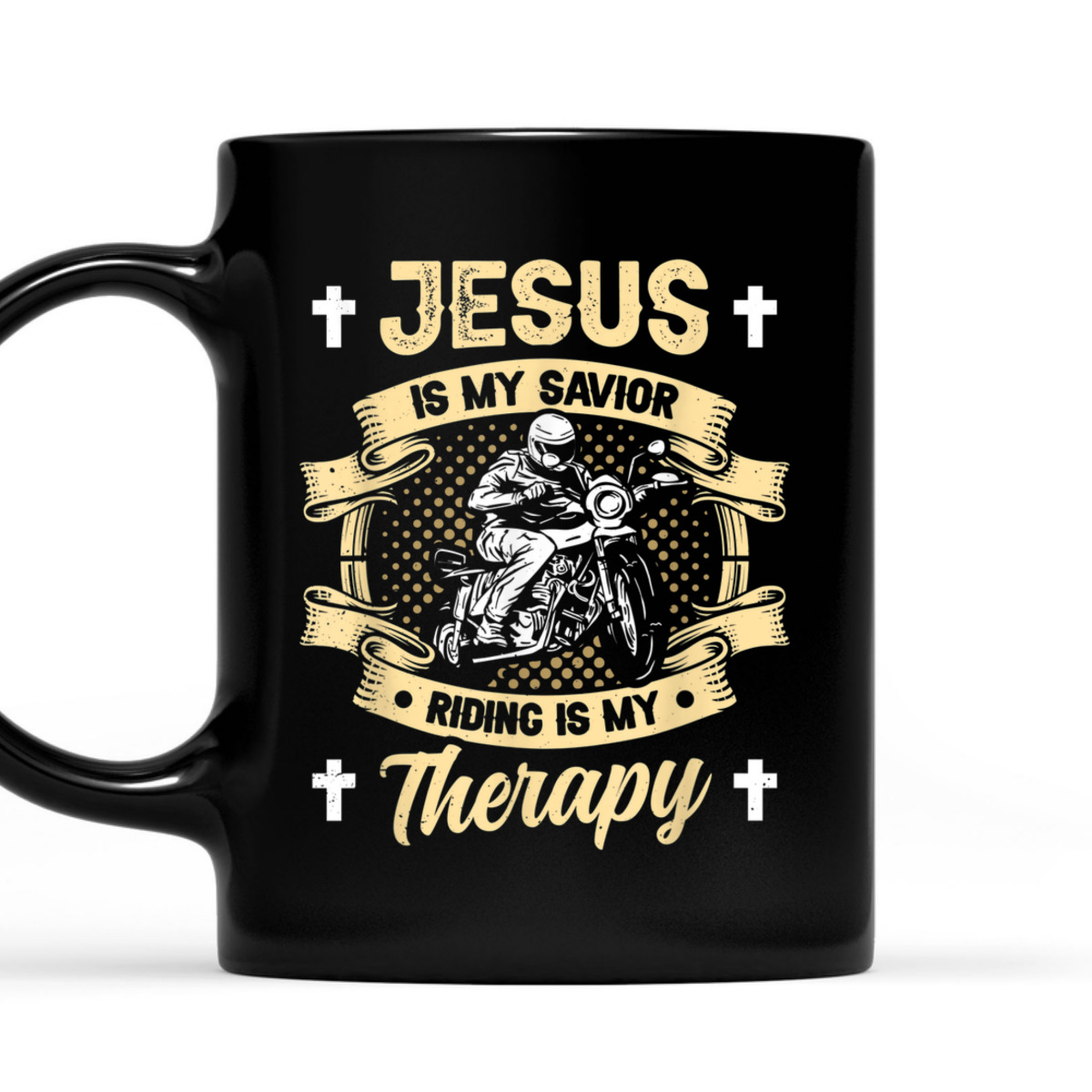 Jesus Is My Savior Riding Is My Therapy T-Shirt Motorcycle Biker Gift