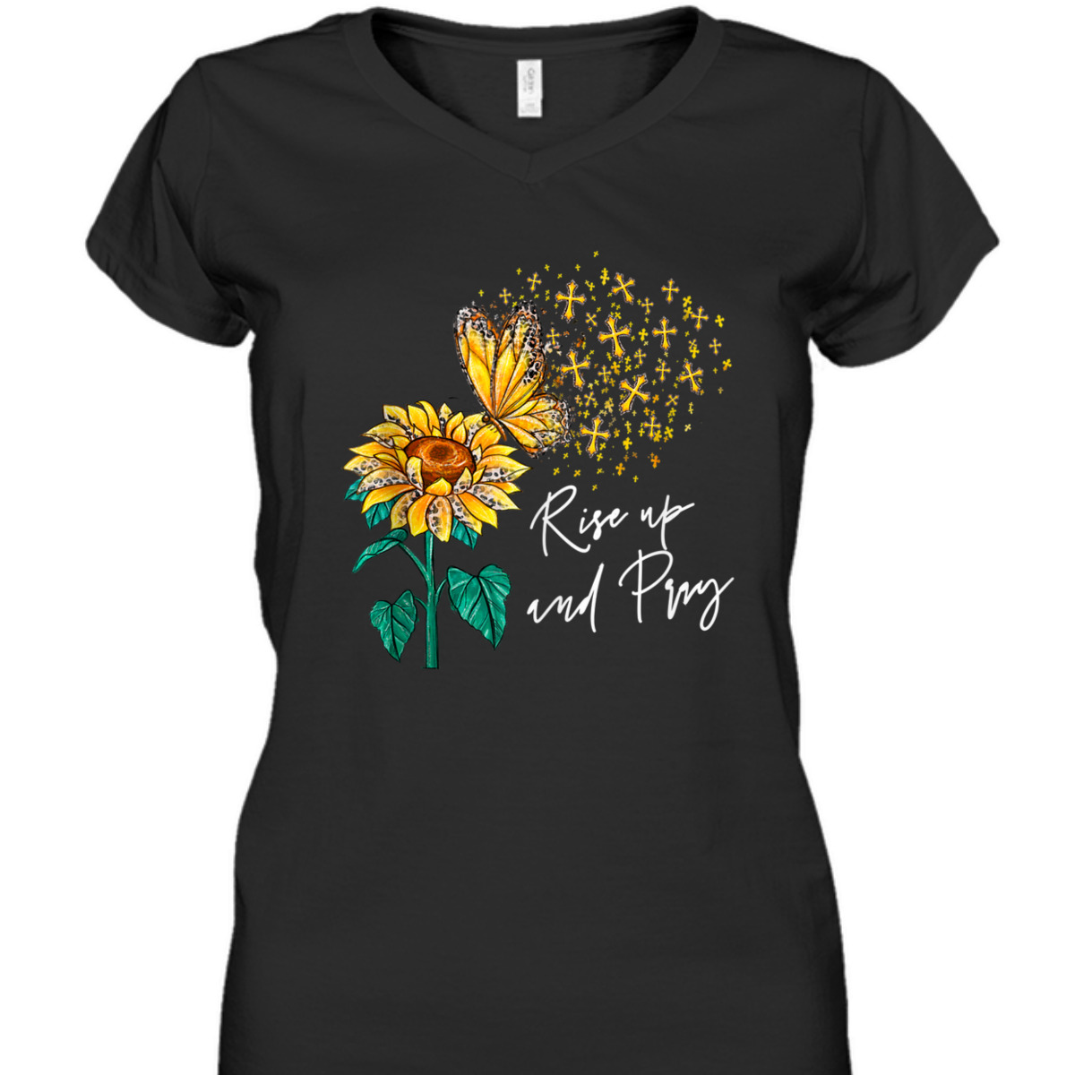 Rise Up And Pray Jesus T-Shirt Sunflower Christian Religious Cross Rise Up And Pray Jesus T-Shirt Sunflower Christian Religious Cross