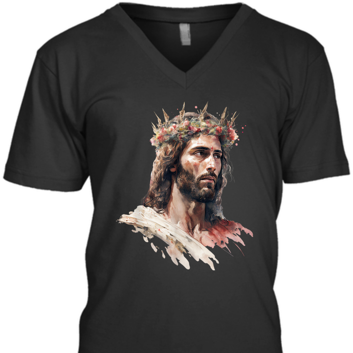 Jesus Is King Of Kings Jesus Floral Crown Christian T-Shirt For Jesus Lovers