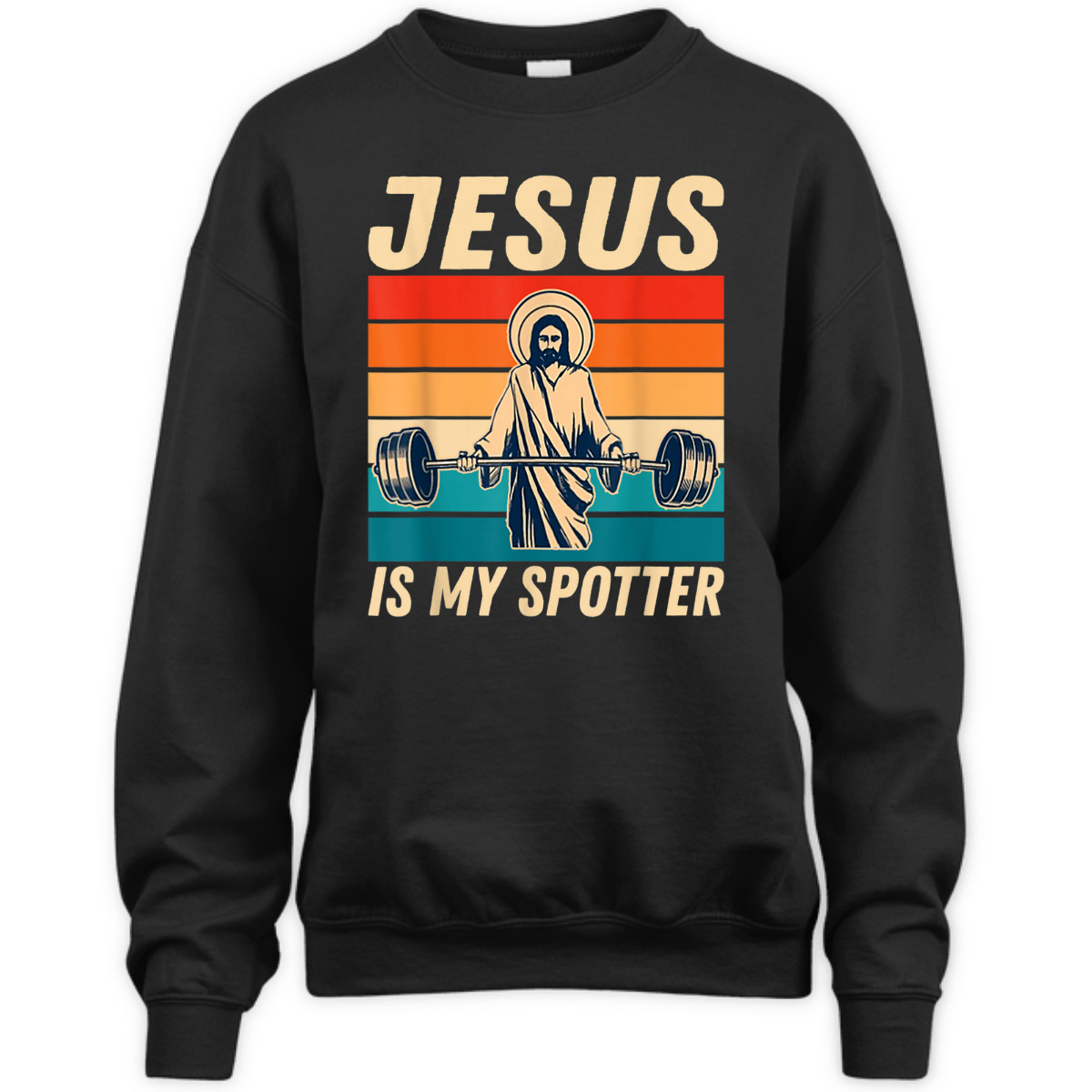 Funny Christian Gymer T-Shirt Jesus Is My Spotter Workout Gift For Christians