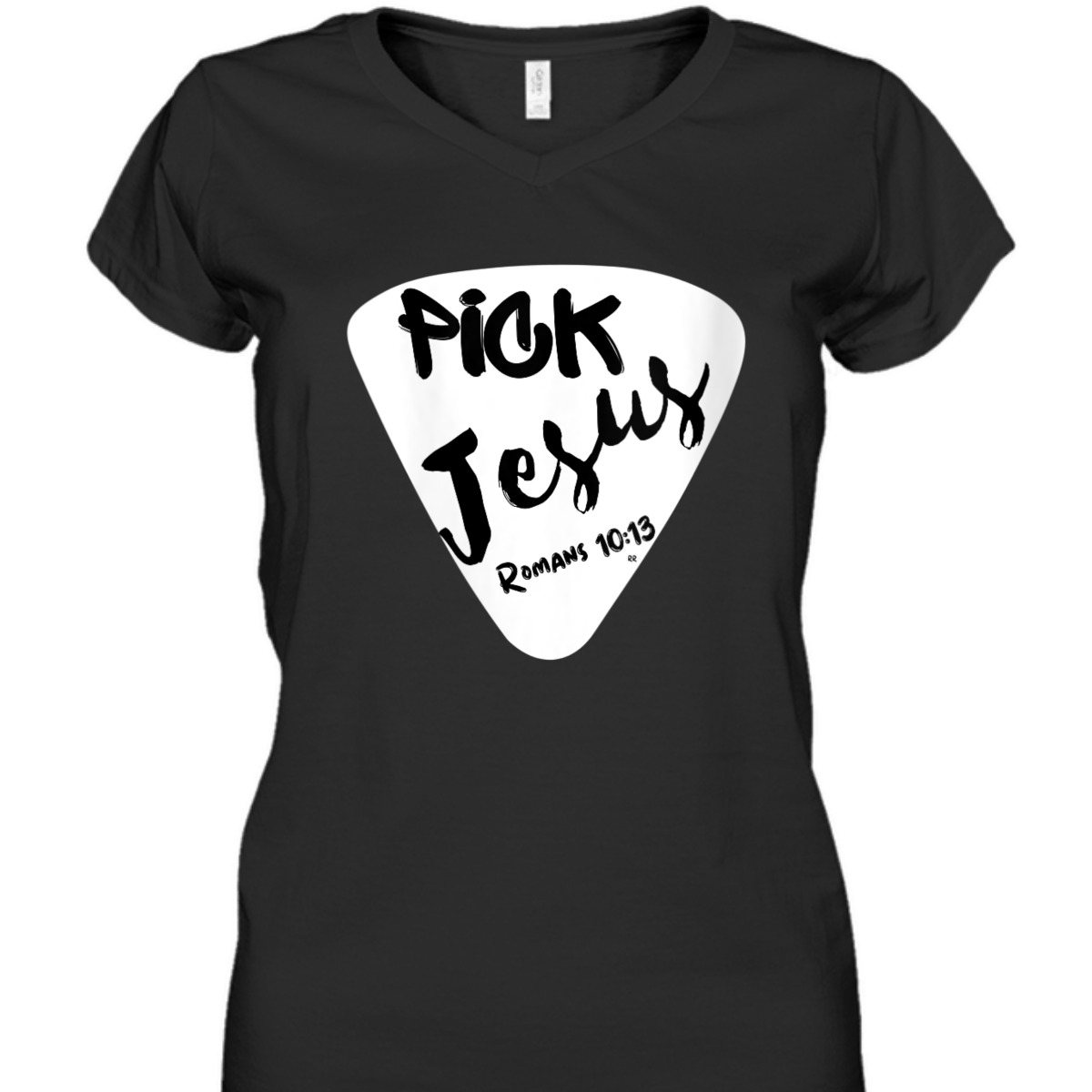 Pick Jesus Romans 10:13 Bible Verse T-Shirt For Musicians