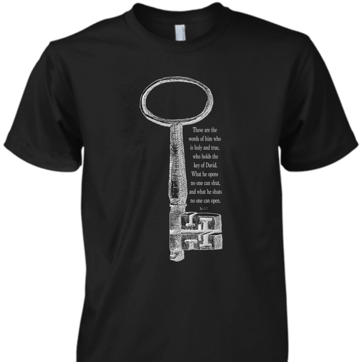 The Key What He Shuts No One Can Open Religious Bible Verse T-Shirt The Key What He Shuts No One Can Open Religious Bible Verse T-Shirt