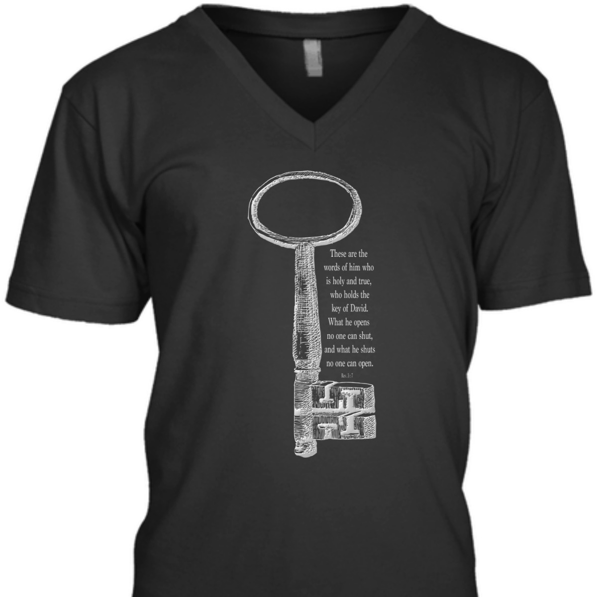 The Key What He Shuts No One Can Open Religious Bible Verse T-Shirt