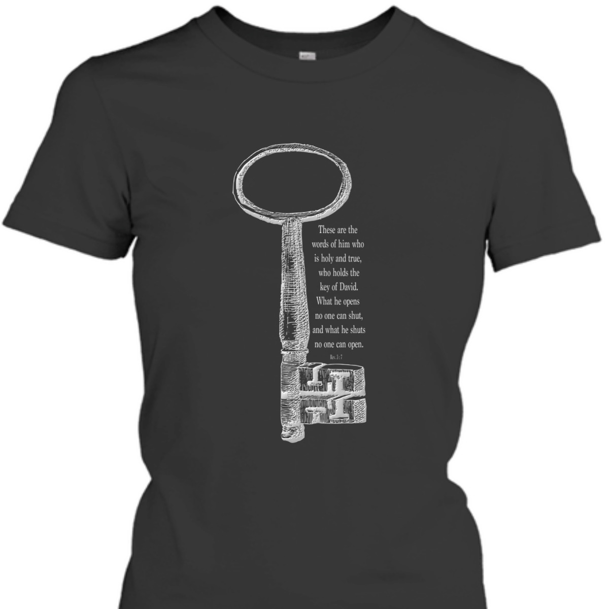The Key What He Shuts No One Can Open Religious Bible Verse T-Shirt The Key What He Shuts No One Can Open Religious Bible Verse T-Shirt