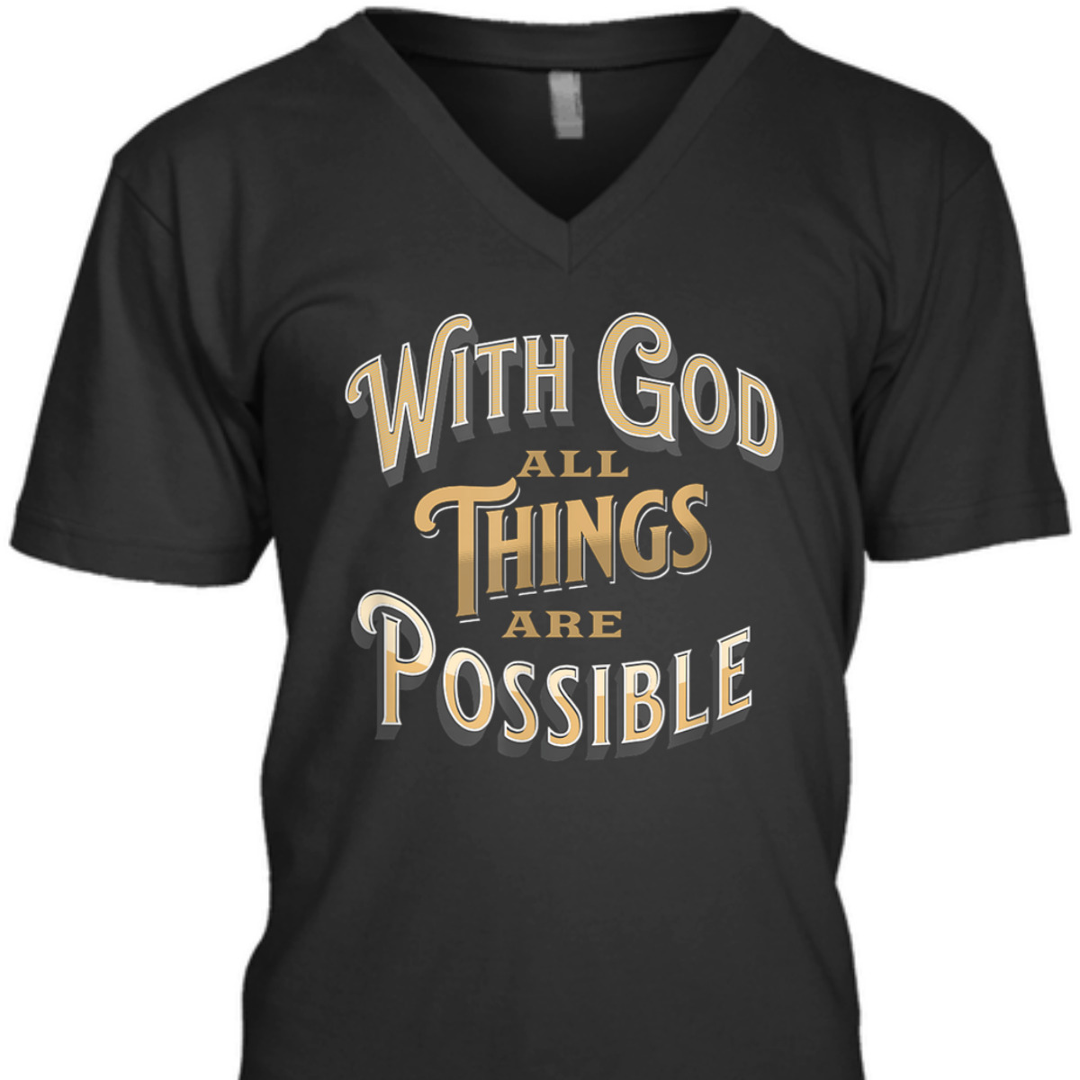 With God All Things Are Possible Matthew 1926 Bible Verse Christian T-Shirt