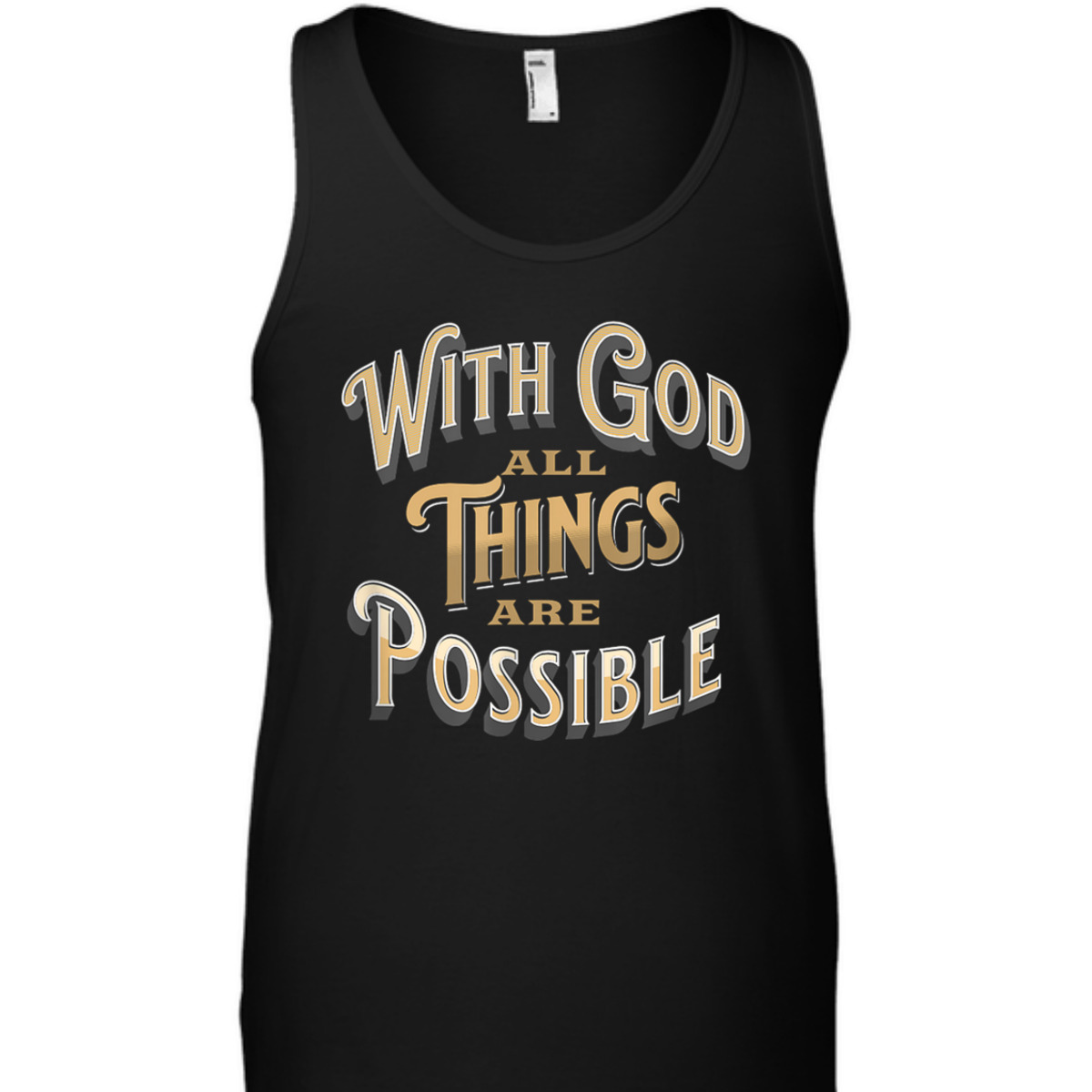 With God All Things Are Possible Matthew 1926 Bible Verse Christian T-Shirt