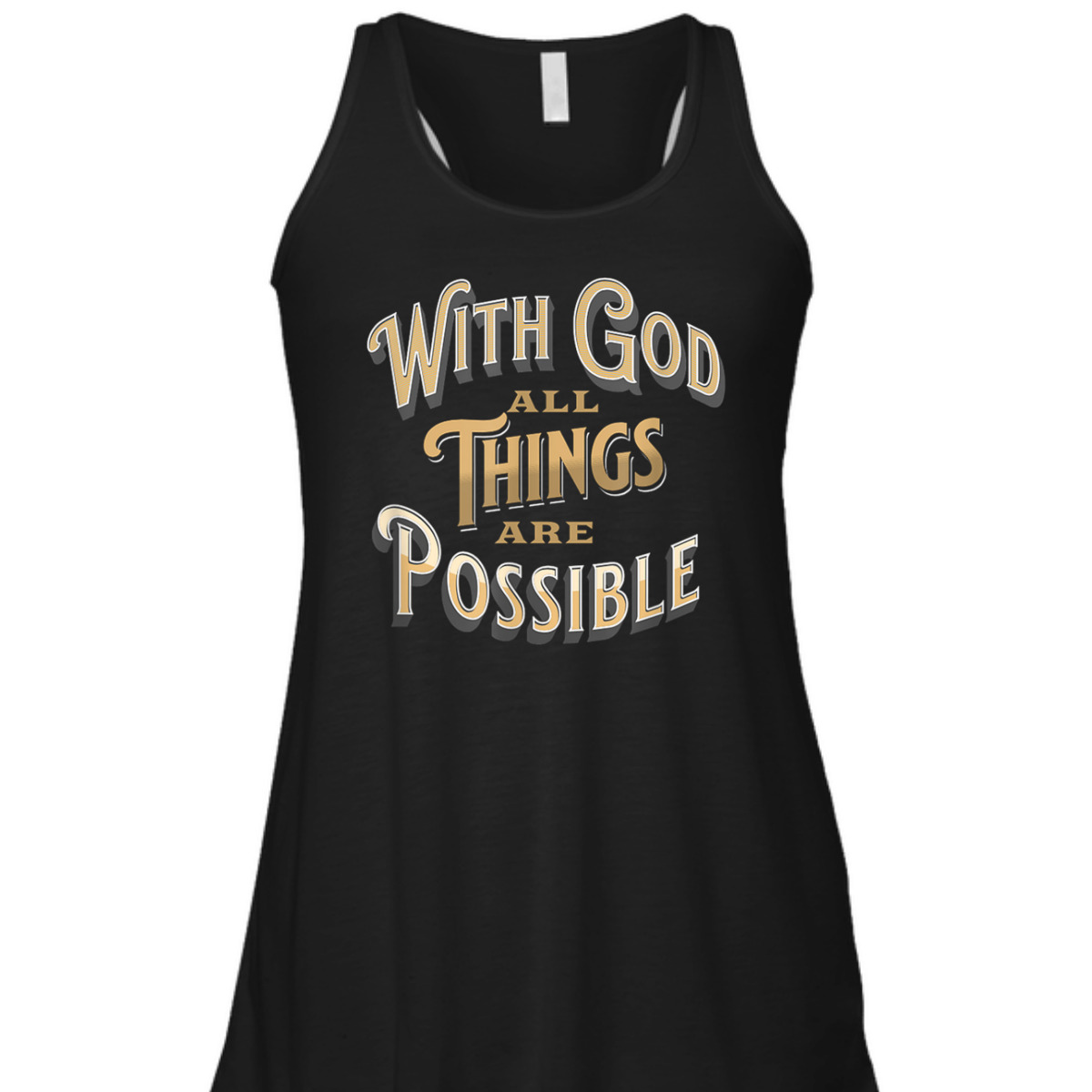 With God All Things Are Possible Matthew 1926 Bible Verse Christian T-Shirt