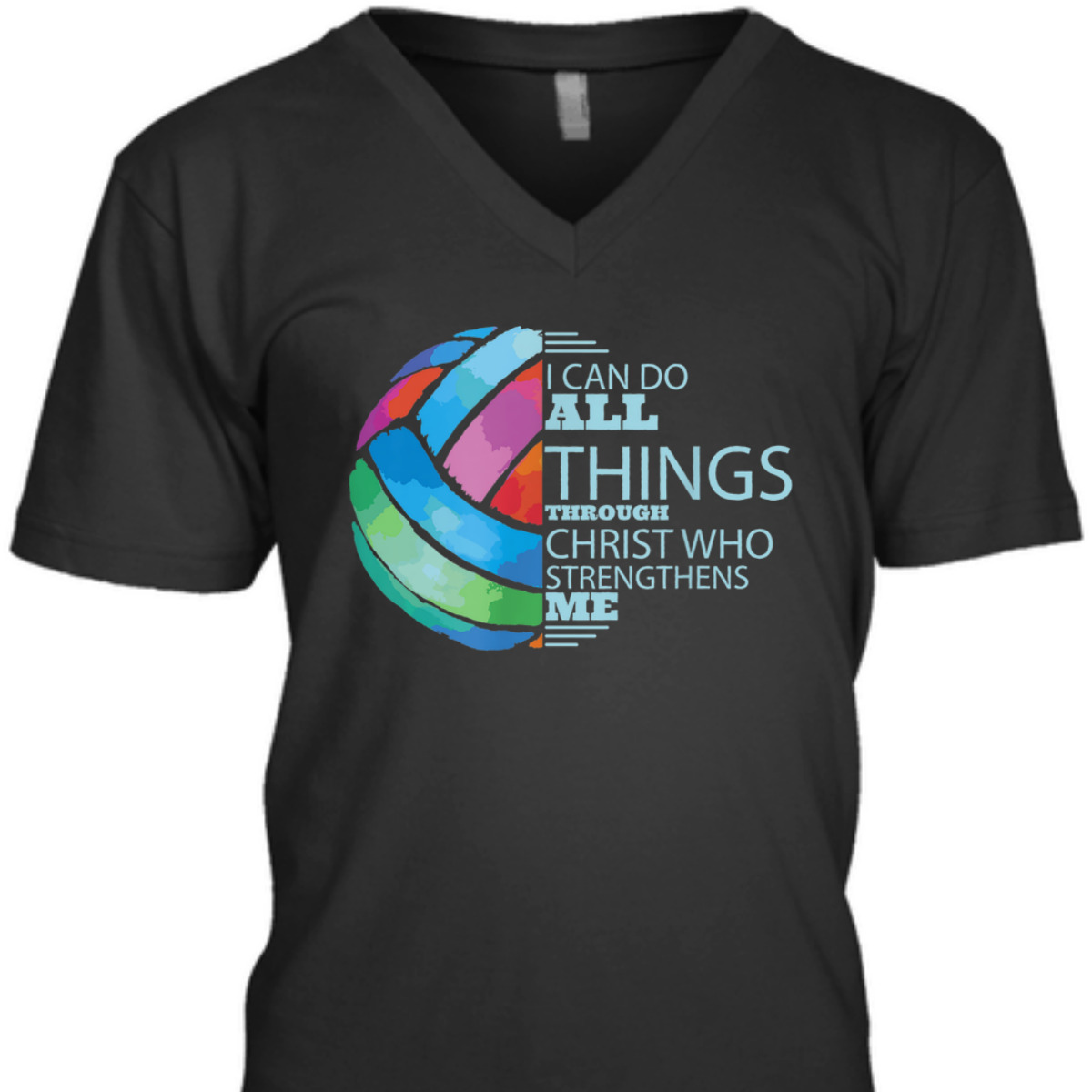 Volleyball Player Bible Verse T-Shirt I Can Do All Things Through Christ