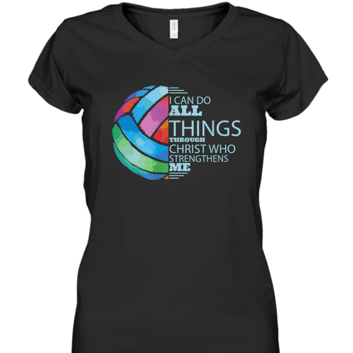 Volleyball Player Bible Verse T-Shirt I Can Do All Things Through Christ