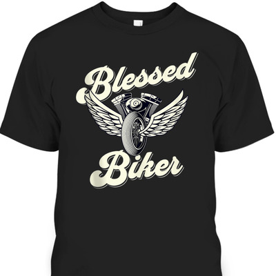 Blessed T-Shirt Christian Biker Motorcycle Religious Gift