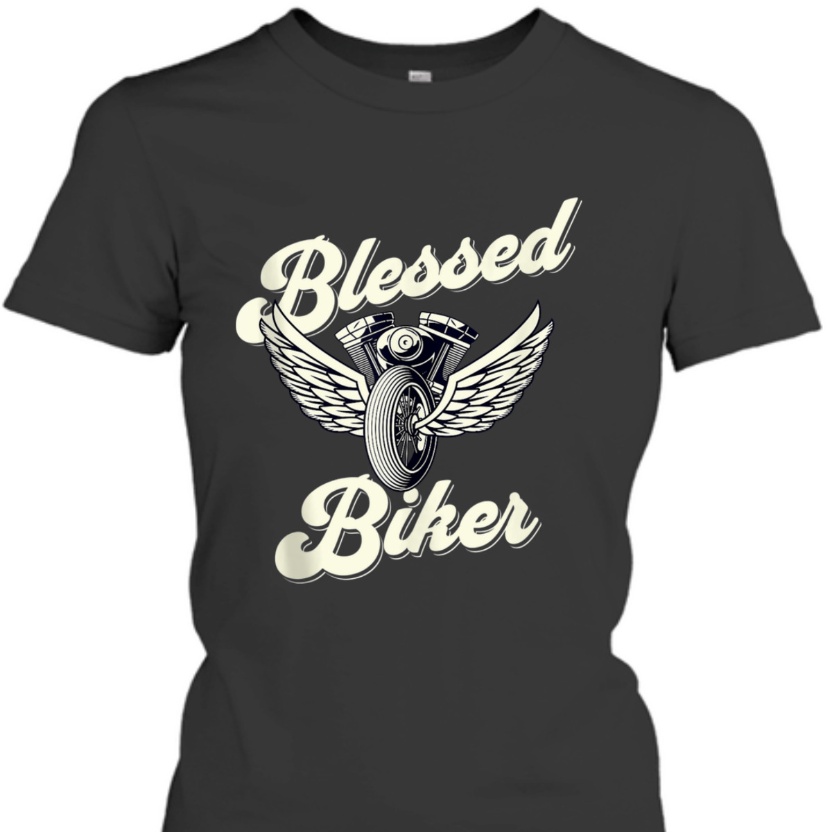 Blessed T-Shirt Christian Biker Motorcycle Religious Gift