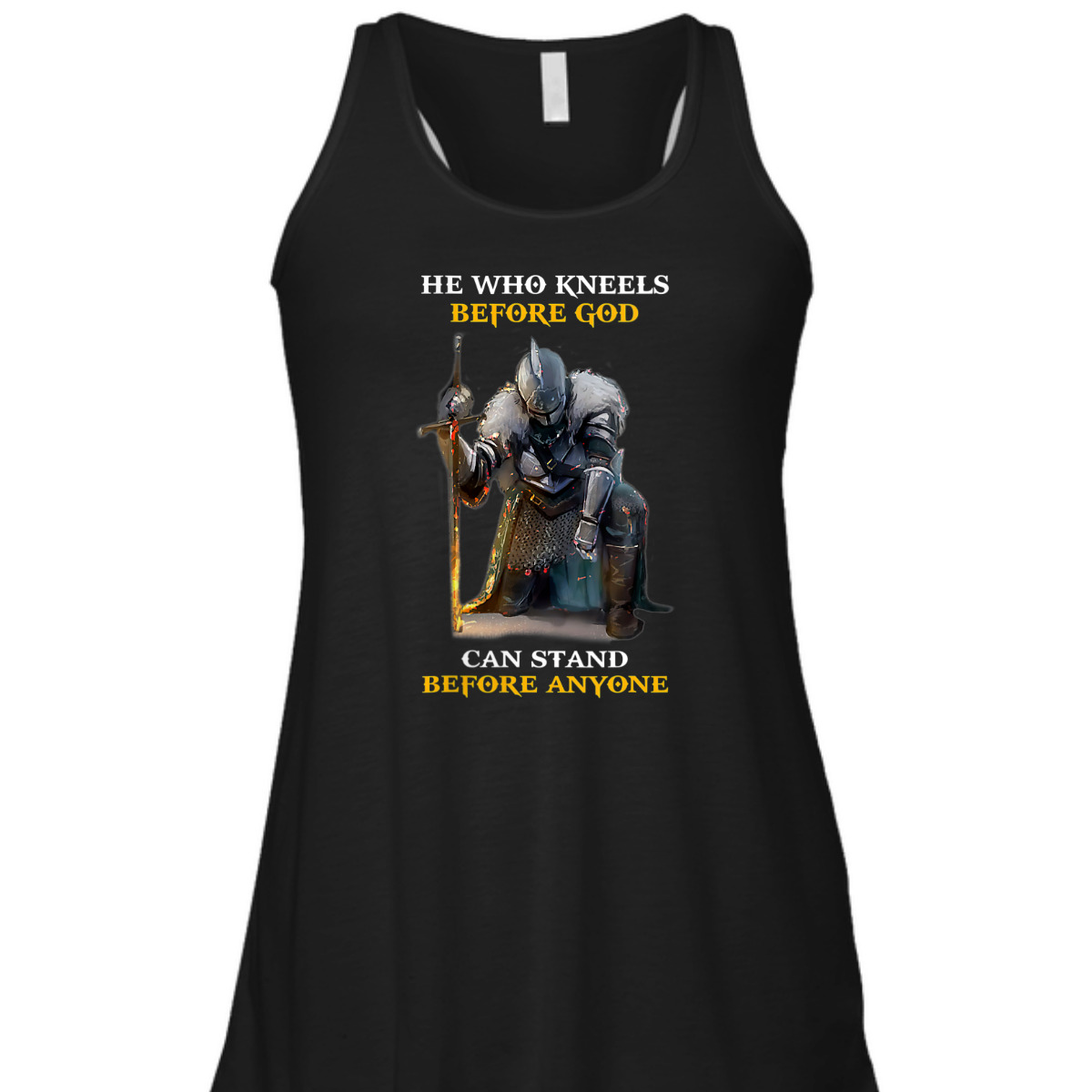 He Who Kneels Before God Can Stand Before Anyone Armor Of God T-Shirt