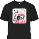 God Is Within Her She Will Not Fall Psalm 46:5 T-Shirt Bible Verse Gift God Is Within Her She Will Not Fall Psalm 46:5 T-Shirt Bible Verse Gift