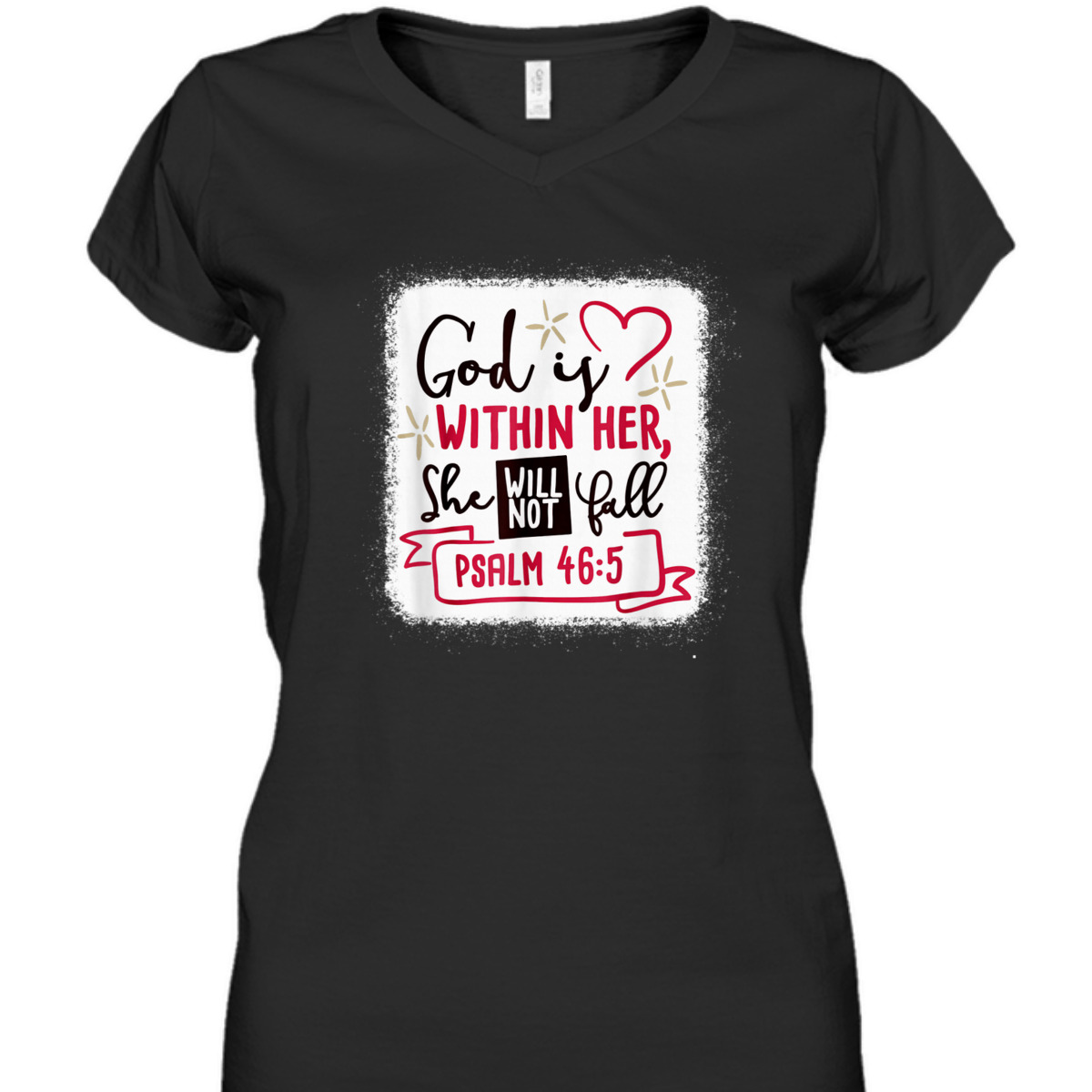 God Is Within Her She Will Not Fall Psalm 46:5 T-Shirt Bible Verse Gift