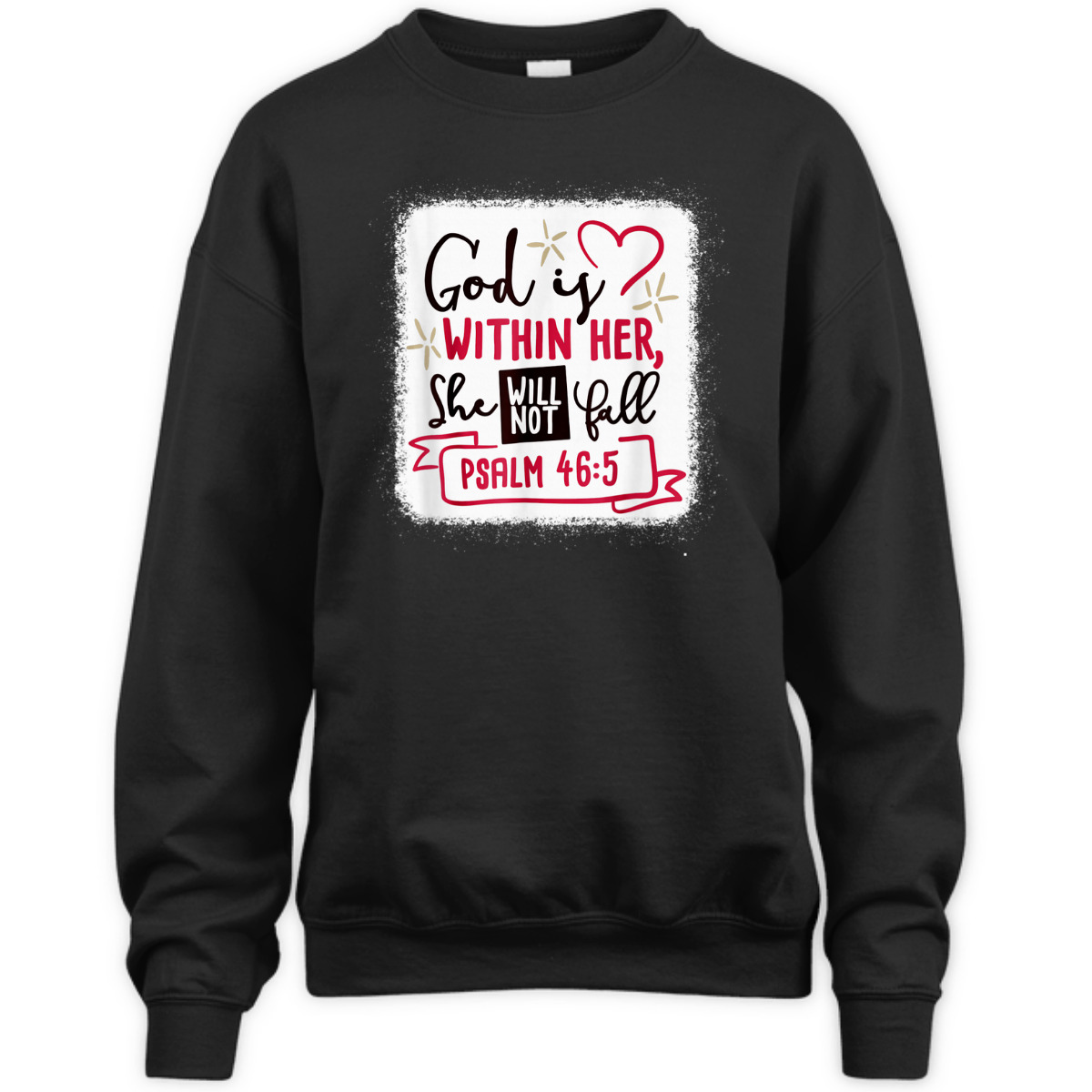 God Is Within Her She Will Not Fall Psalm 46:5 T-Shirt Bible Verse Gift