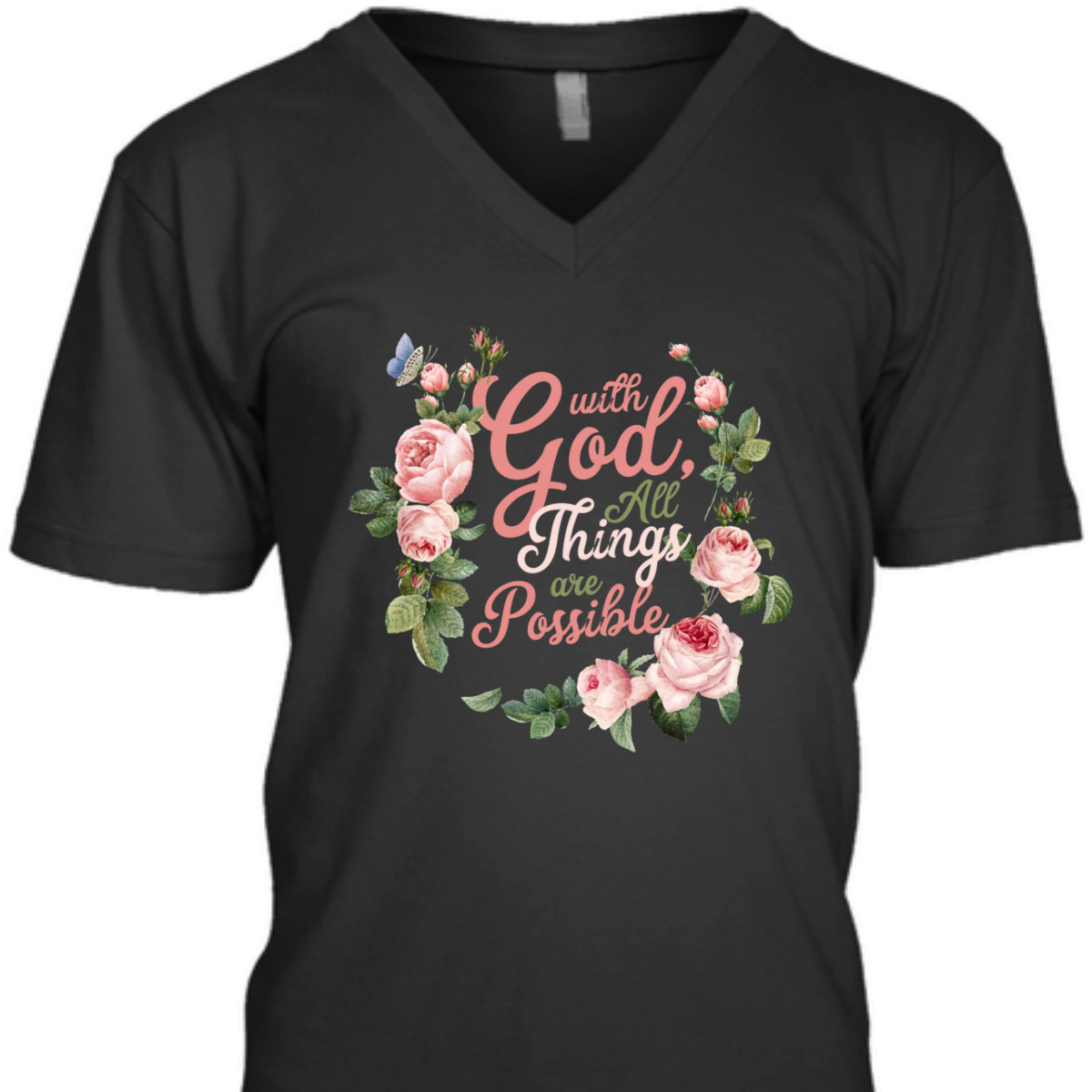 With God All Things Are Possible Prayer Bible Verse T-Shirt With God All Things Are Possible Prayer Bible Verse T-Shirt