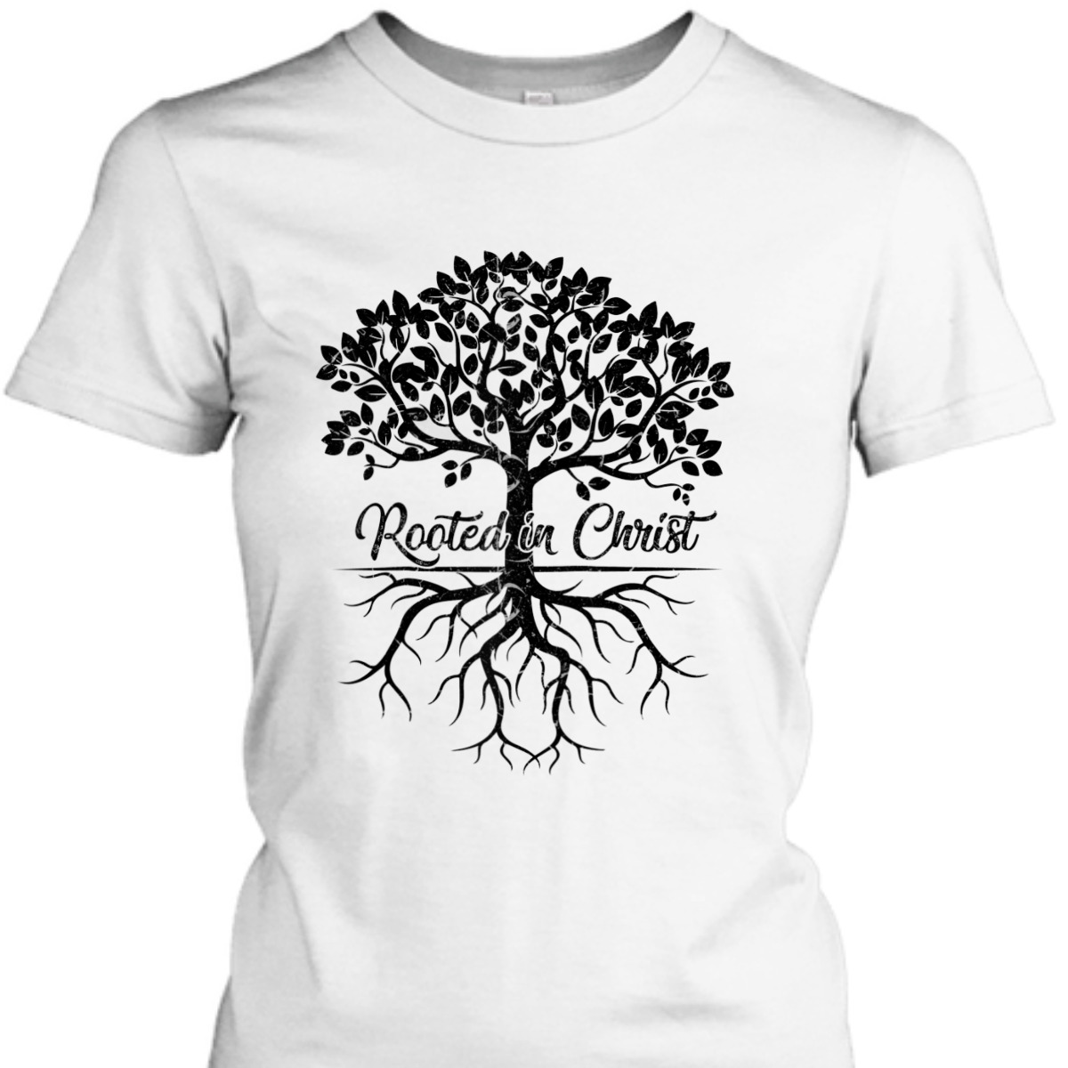 Rooted In Christ Christian Bible Verse T-Shirt Religious Gift