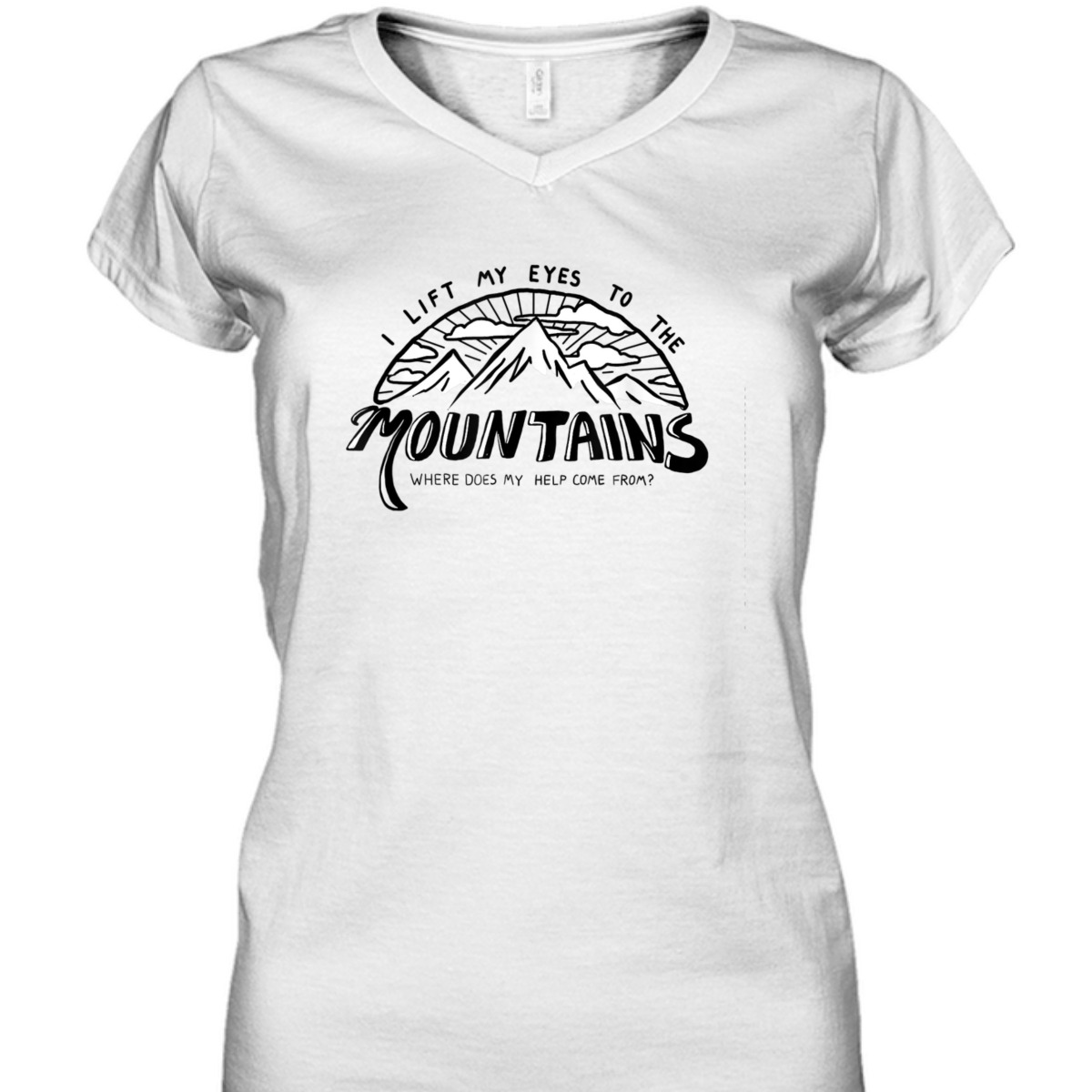 I Lift My Eyes To The Mountains Psalm 121 Christian Bible Verse T-Shirt
