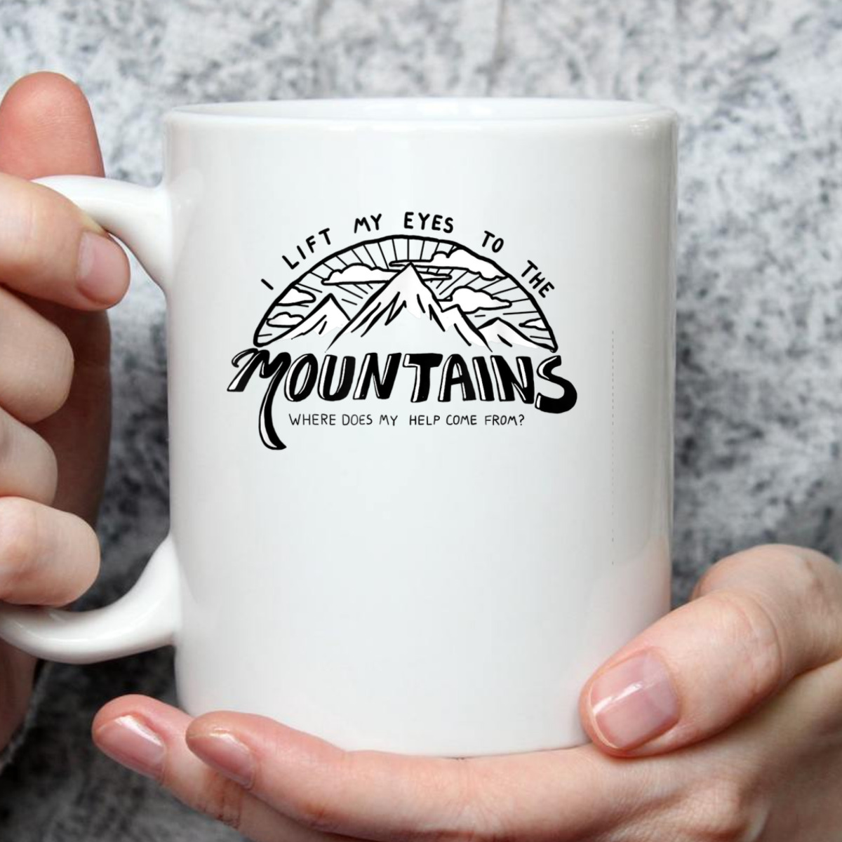 I Lift My Eyes To The Mountains Psalm 121 Christian Bible Verse T-Shirt