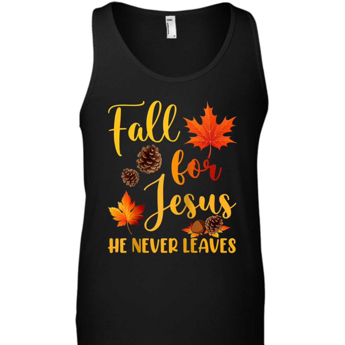 Fall For Jesus He Never Leaves Autumn T-Shirt Christian Prayers Raglan Baseball Thanksgiving Halloween