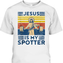 Funny Christian T-Shirt Athlete Workout Gym Jesus Is My Spotter Funny Christian T-Shirt Athlete Workout Gym Jesus Is My Spotter