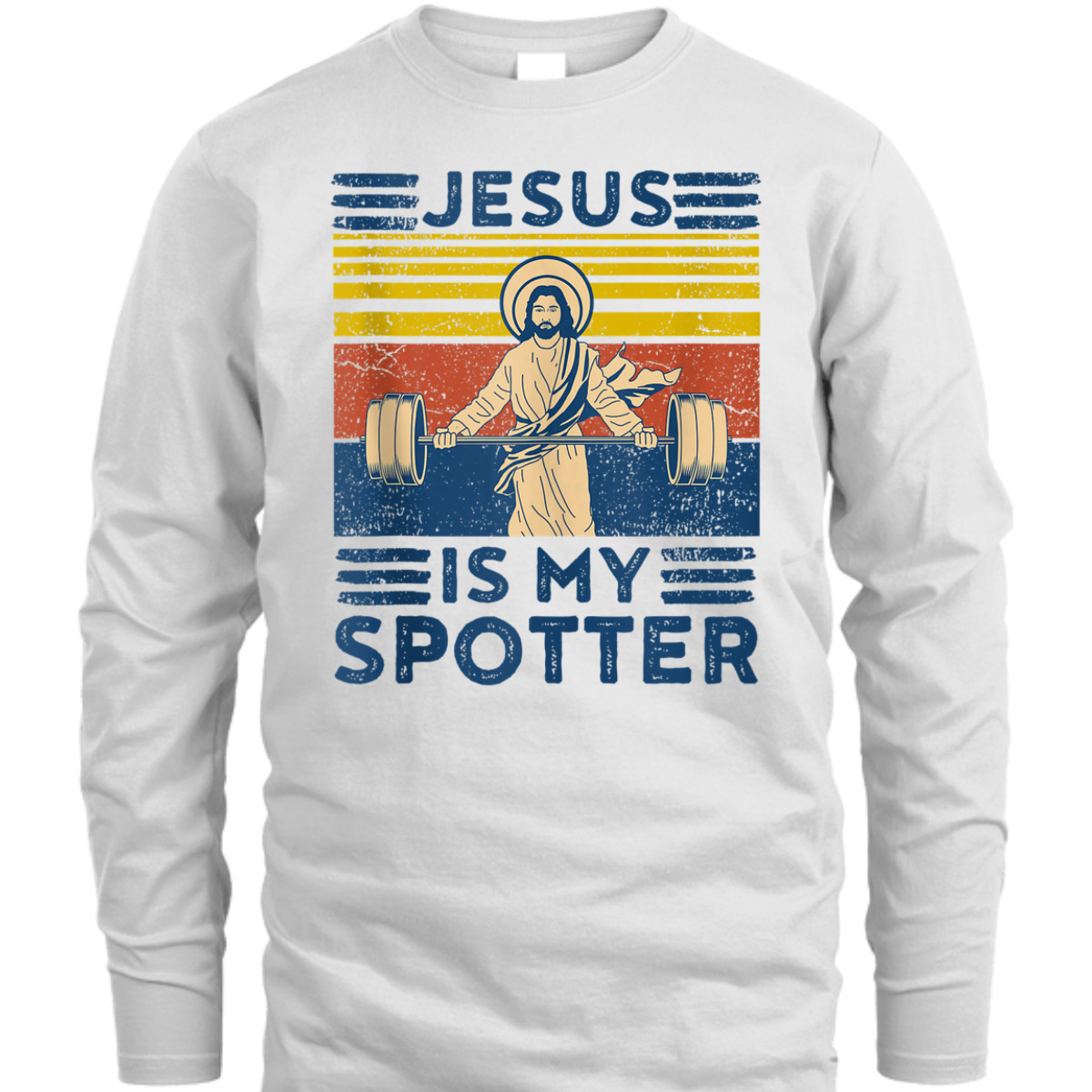 Funny Christian T-Shirt Athlete Workout Gym Jesus Is My Spotter