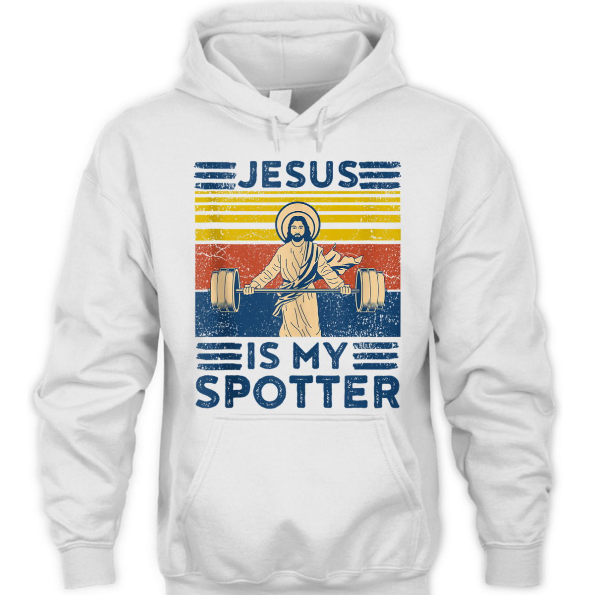 Funny Christian T-Shirt Athlete Workout Gym Jesus Is My Spotter