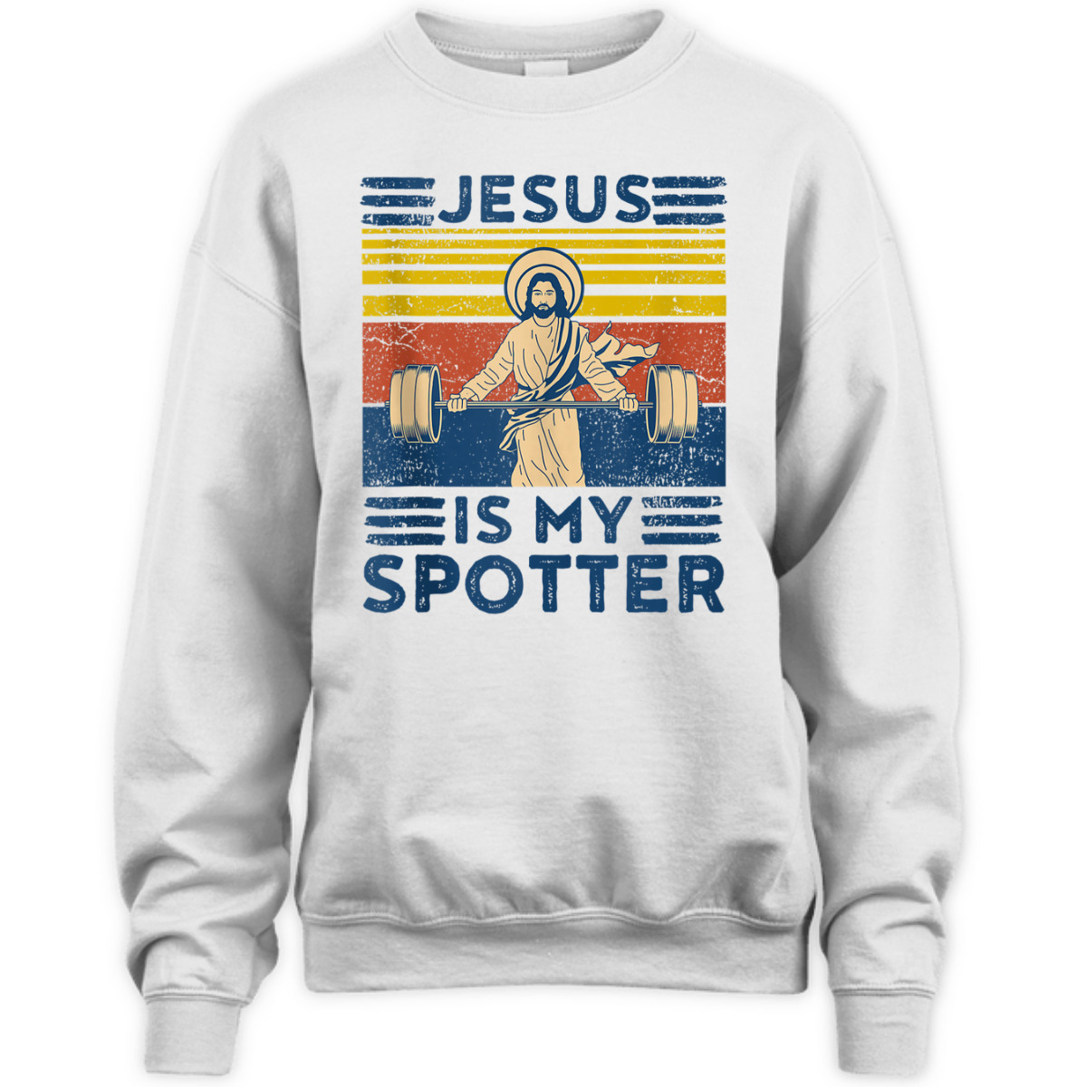 Funny Christian T-Shirt Athlete Workout Gym Jesus Is My Spotter