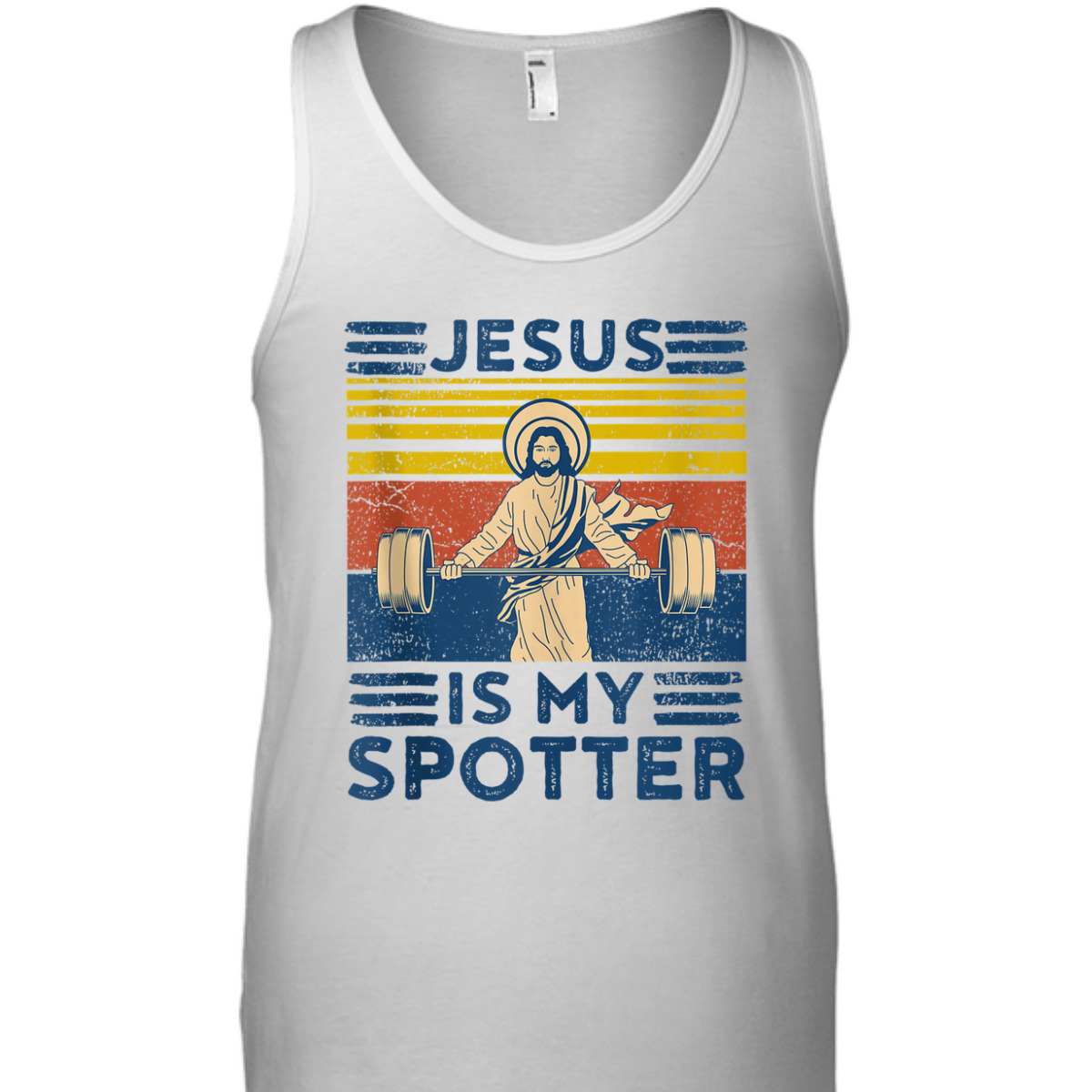 Funny Christian T-Shirt Athlete Workout Gym Jesus Is My Spotter