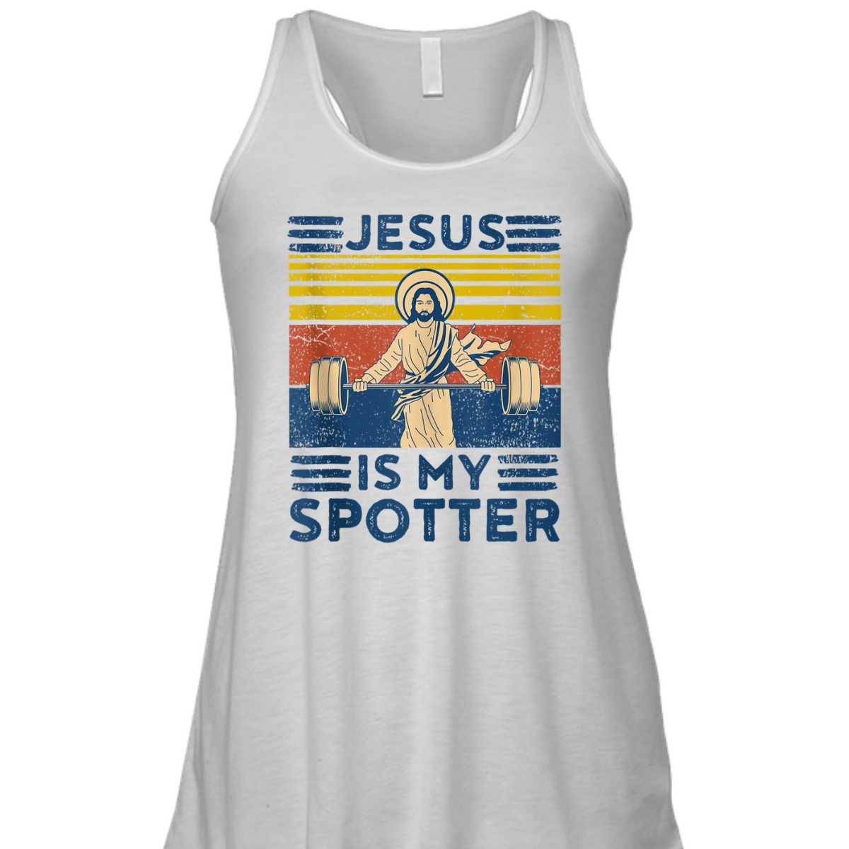 Funny Christian T-Shirt Athlete Workout Gym Jesus Is My Spotter