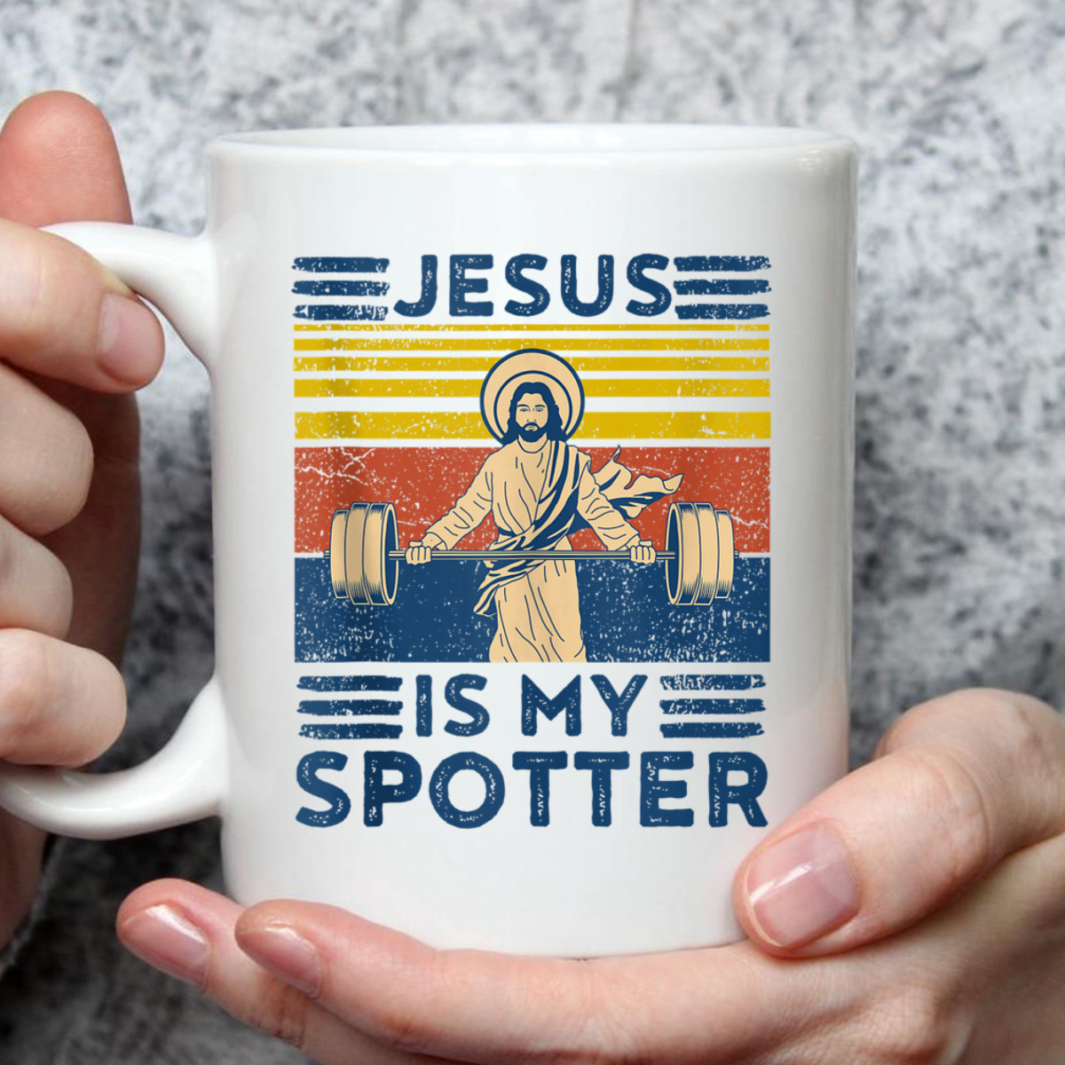 Funny Christian T-Shirt Athlete Workout Gym Jesus Is My Spotter Funny Christian T-Shirt Athlete Workout Gym Jesus Is My Spotter