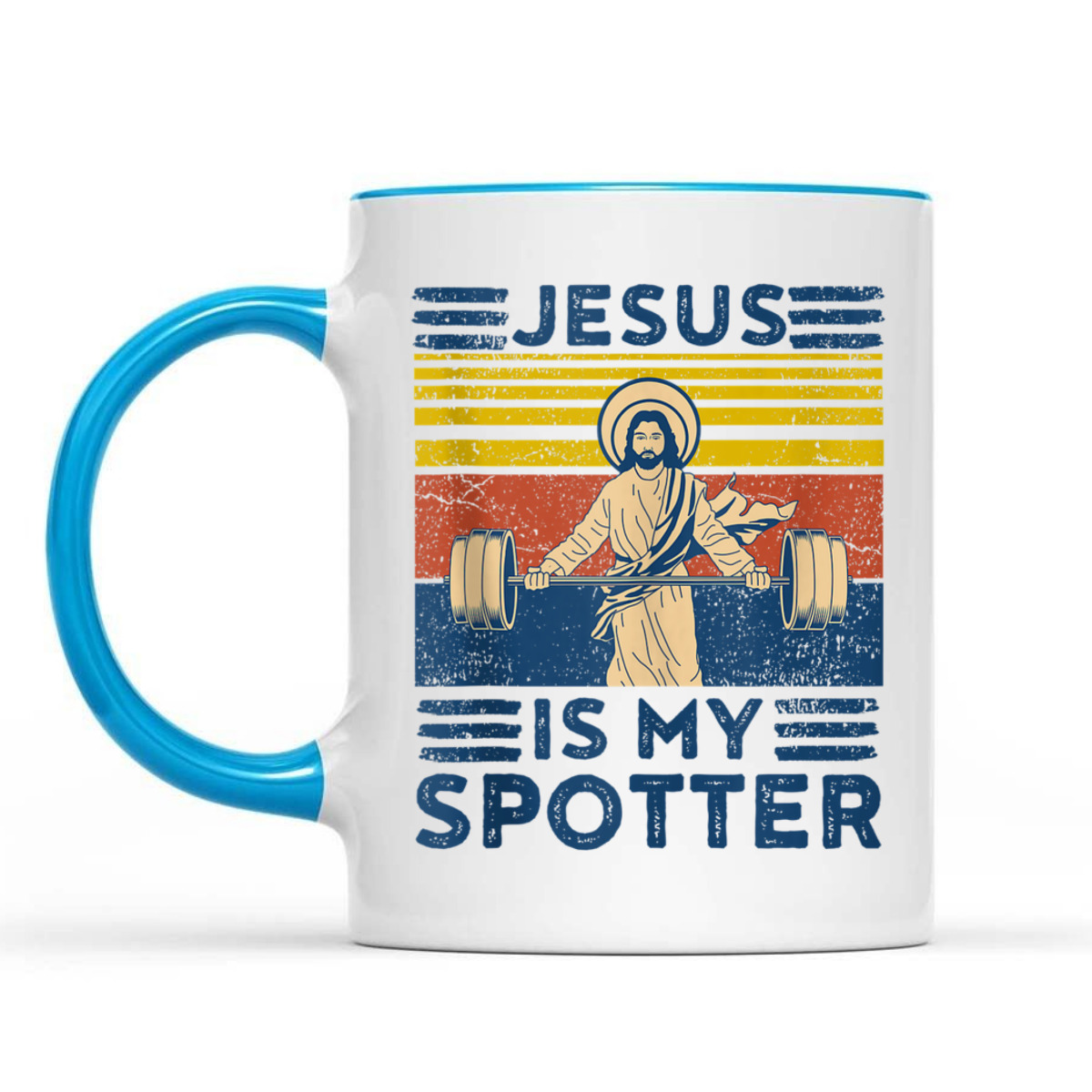 Funny Christian T-Shirt Athlete Workout Gym Jesus Is My Spotter