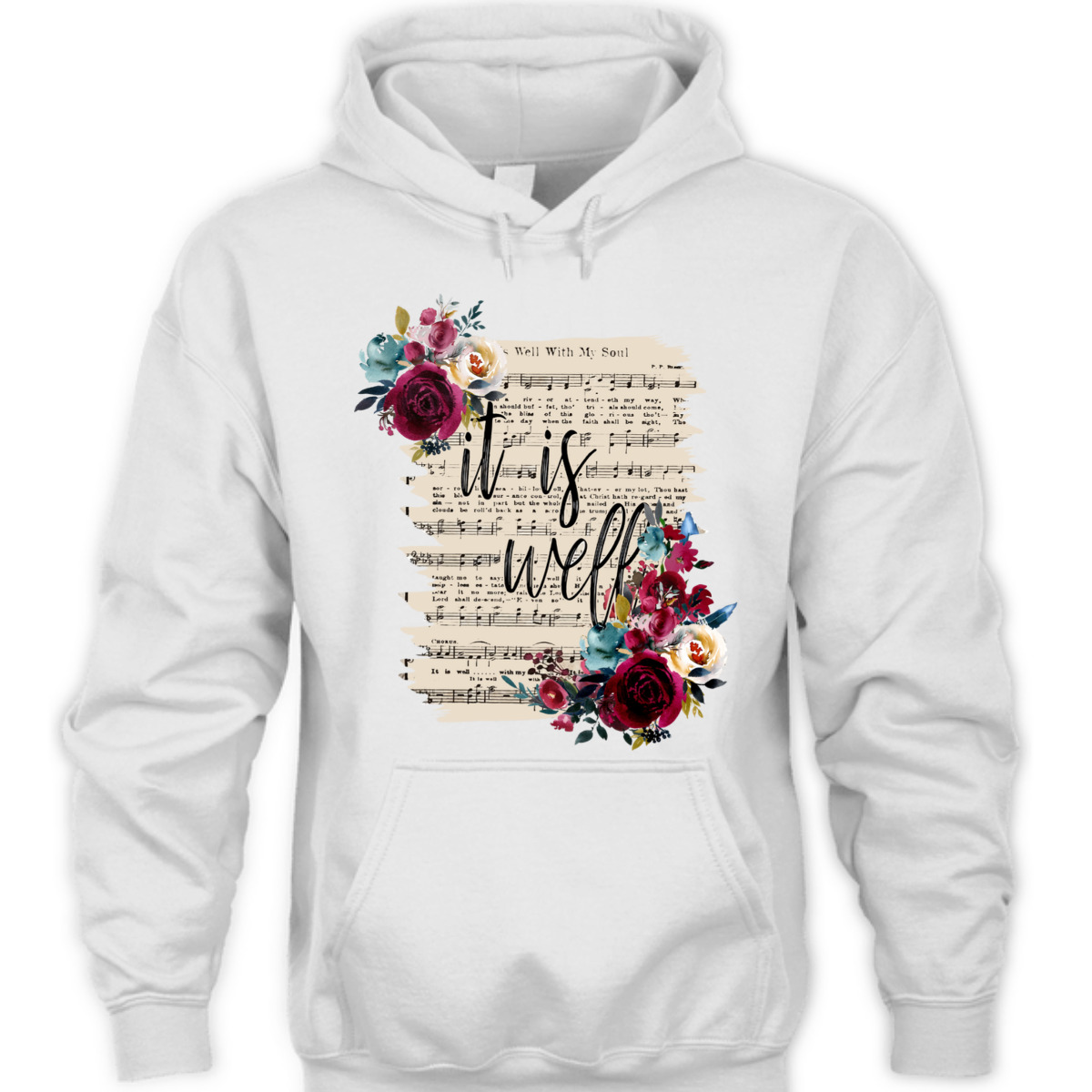 Floral It Is Well With My Soul T-Shirt Christian Religious Floral It Is Well With My Soul T-Shirt Christian Religious