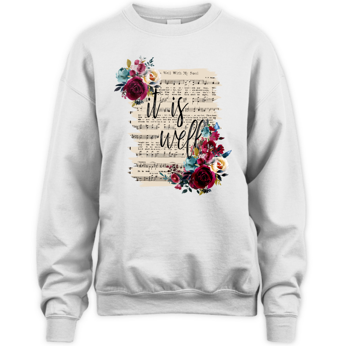Floral It Is Well With My Soul T-Shirt Christian Religious