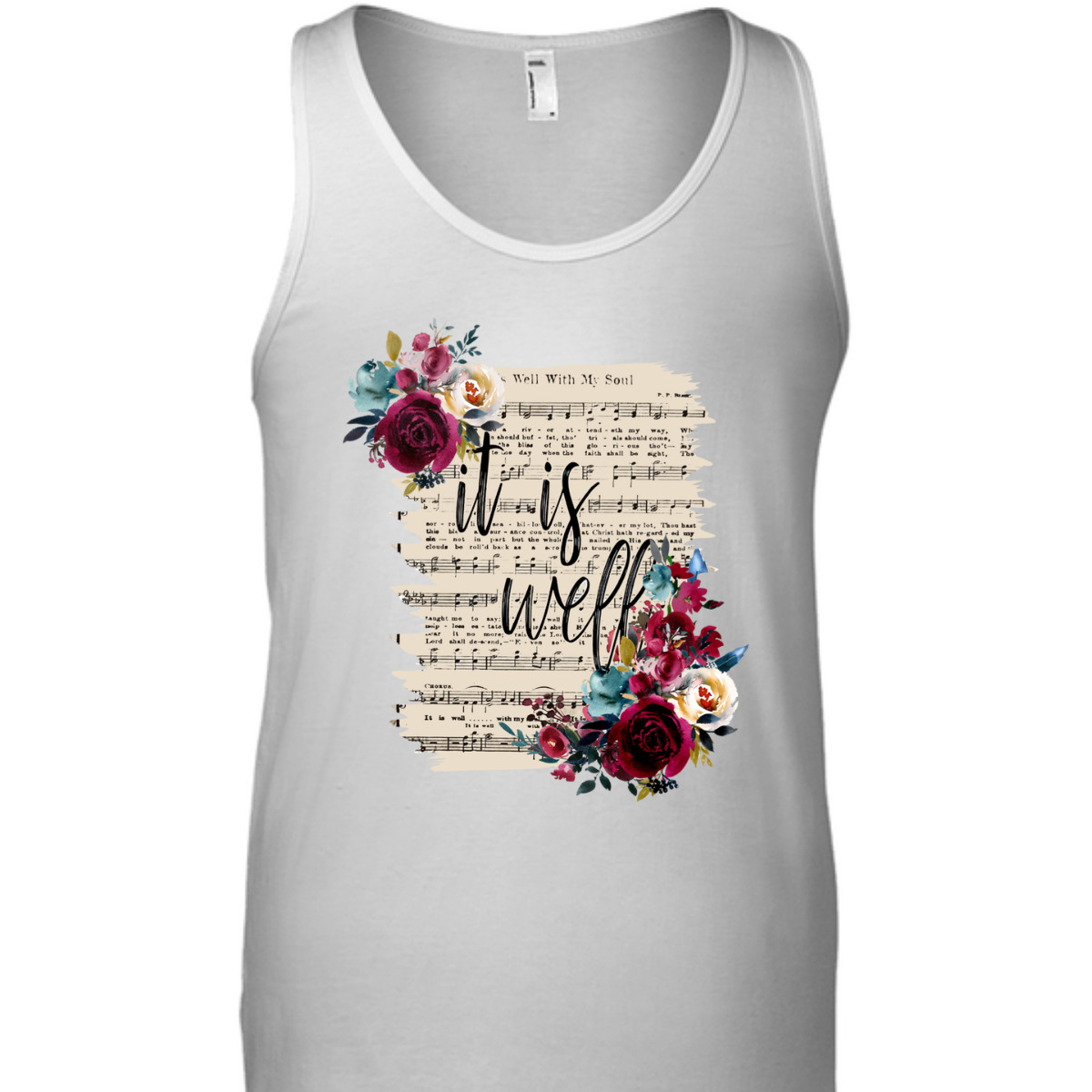 Floral It Is Well With My Soul T-Shirt Christian Religious