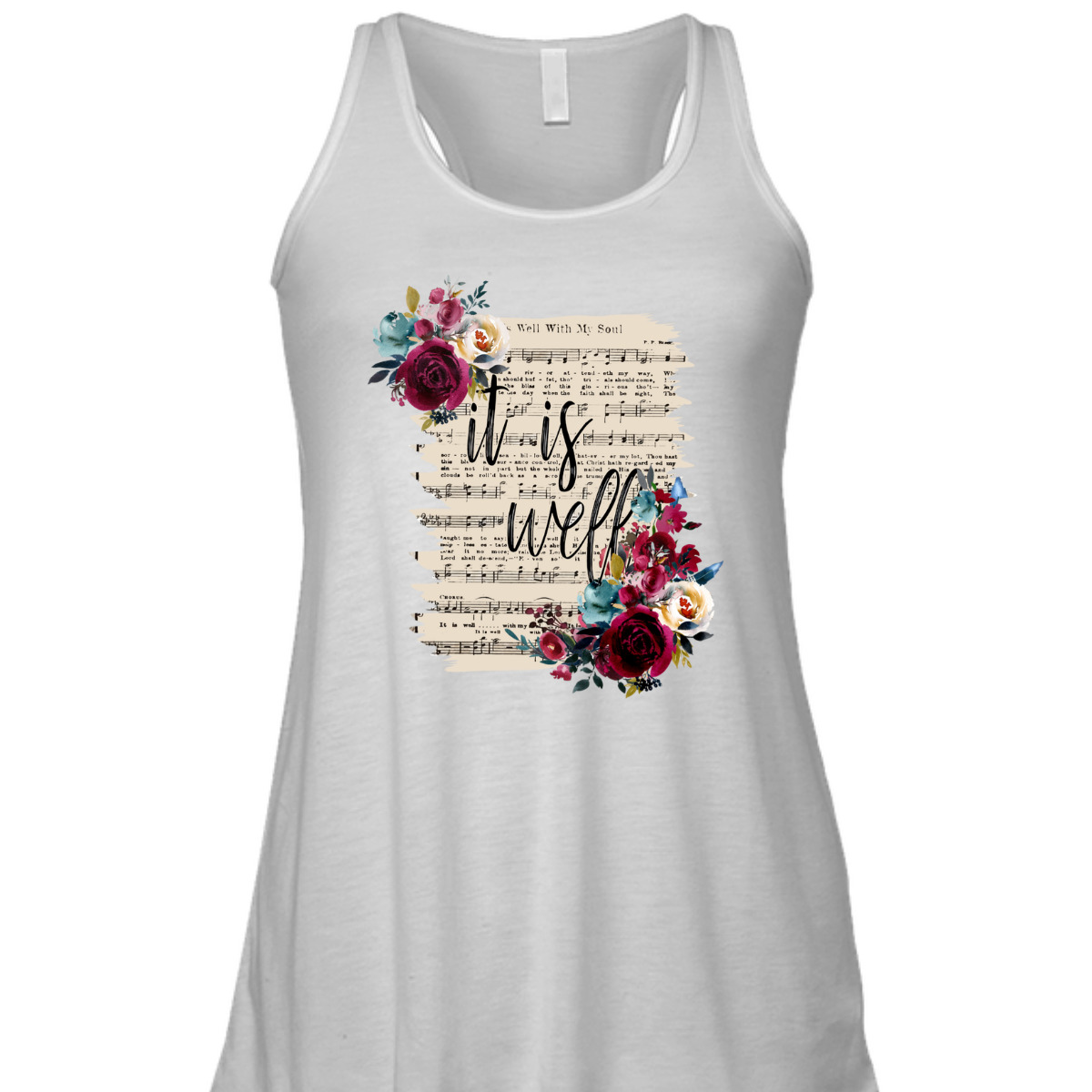 Floral It Is Well With My Soul T-Shirt Christian Religious