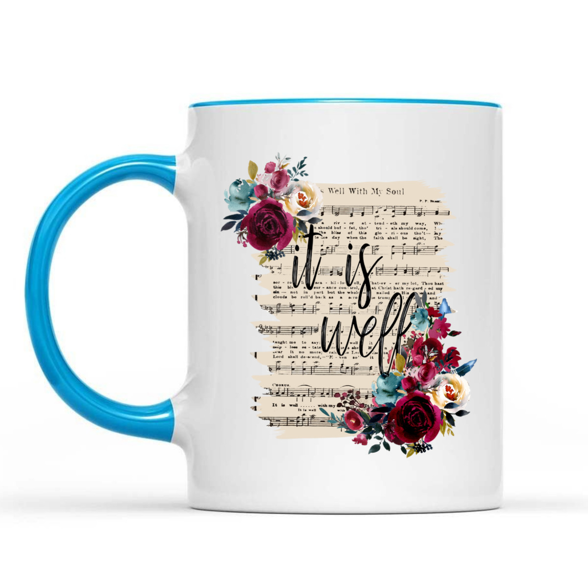 Floral It Is Well With My Soul T-Shirt Christian Religious Floral It Is Well With My Soul T-Shirt Christian Religious